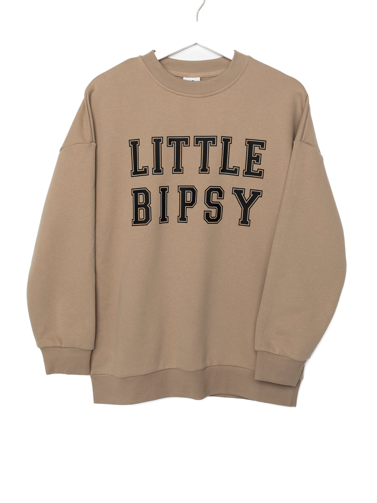 Adult Collegiate Crewneck Sweatshirt Tan Little Bipsy