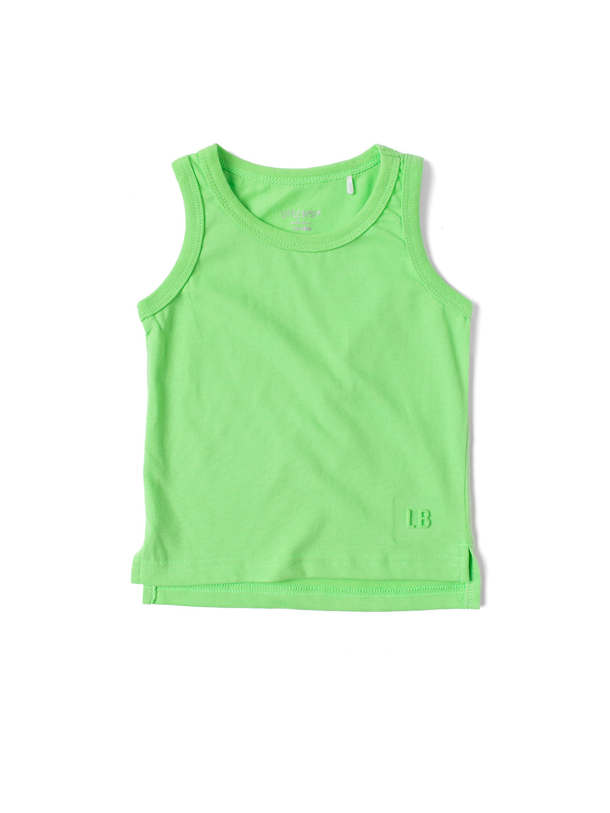 Kids Elevated Tank Top Electric Neon Green Little Bipsy Collection
