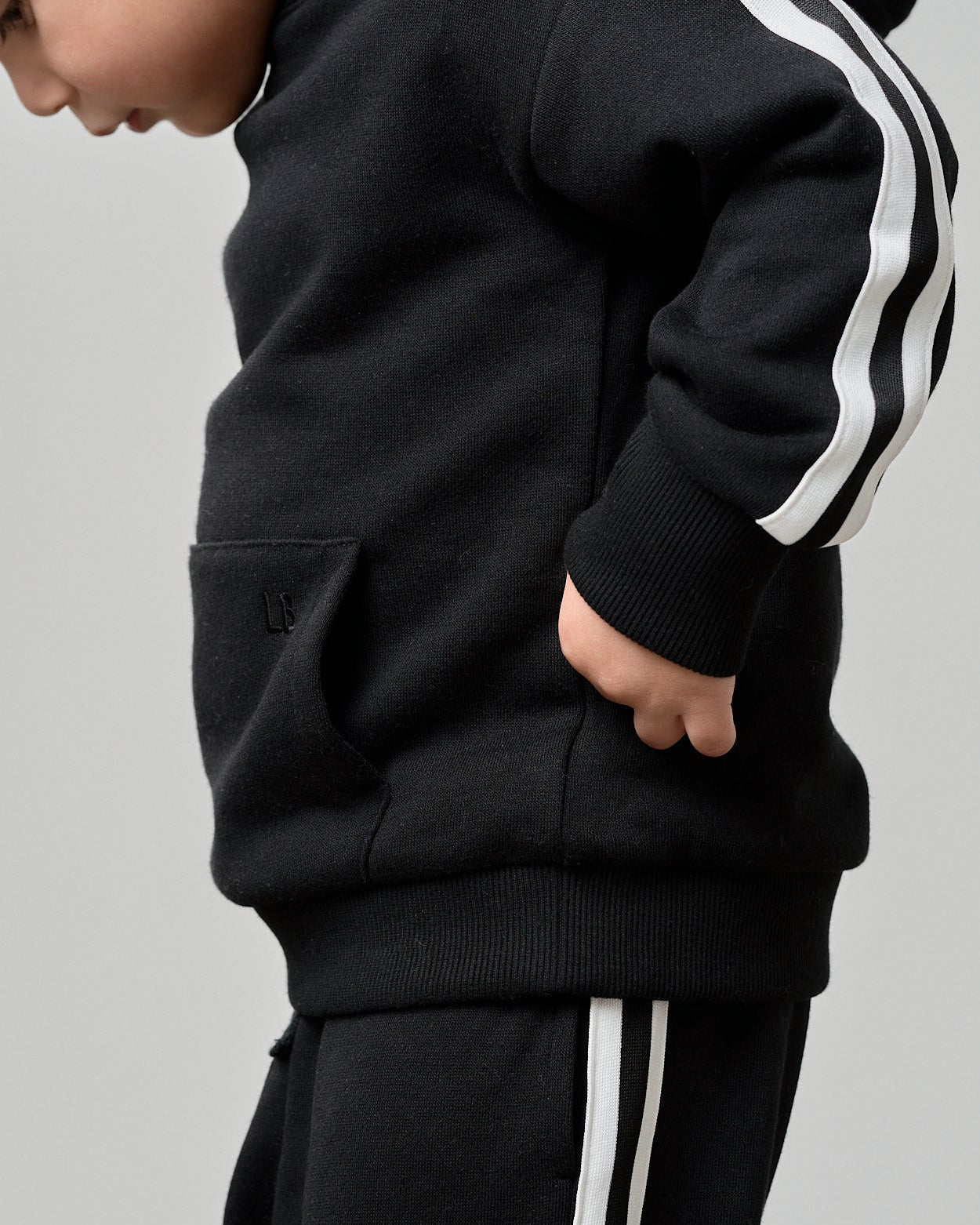 Side Trim Hoodie - Black
