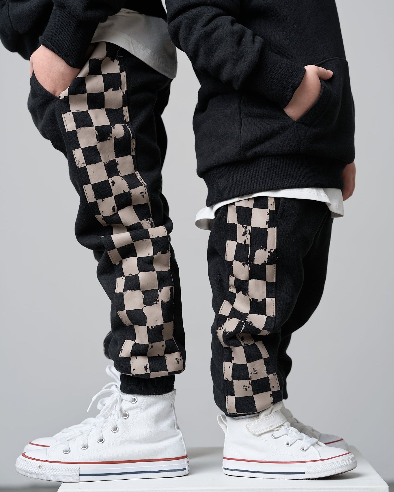 Check Stripe Elevated Sweatpant - Black