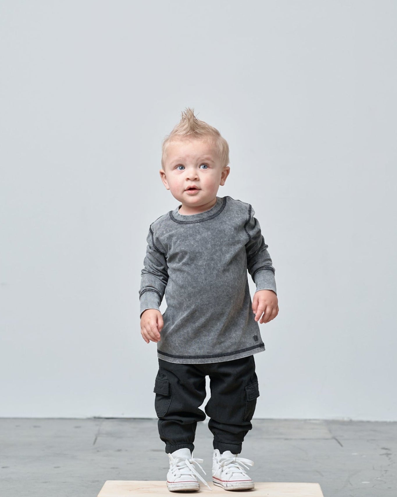 Washed Long Sleeve Tee - Charcoal