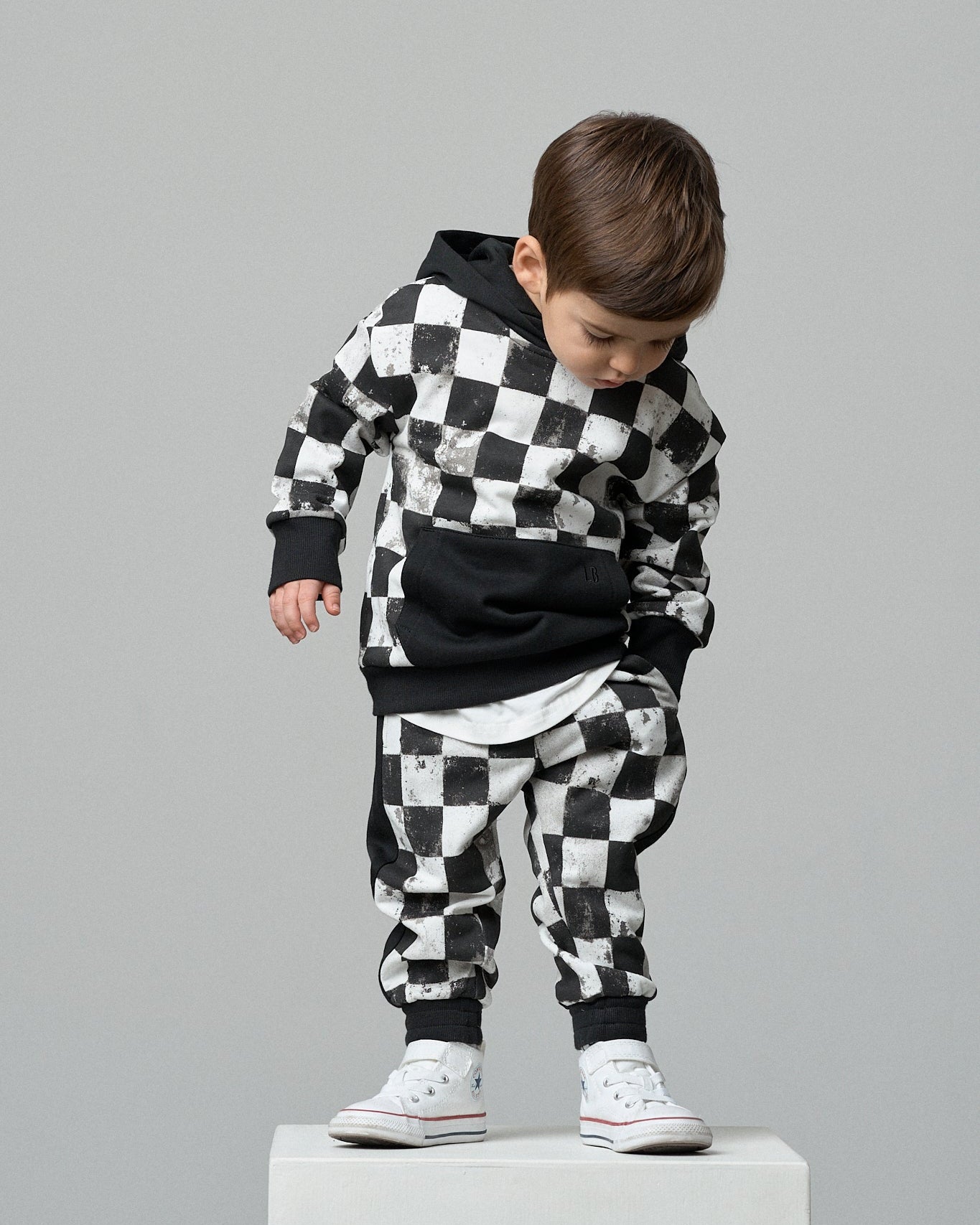 Checkered Sweatpant - Black