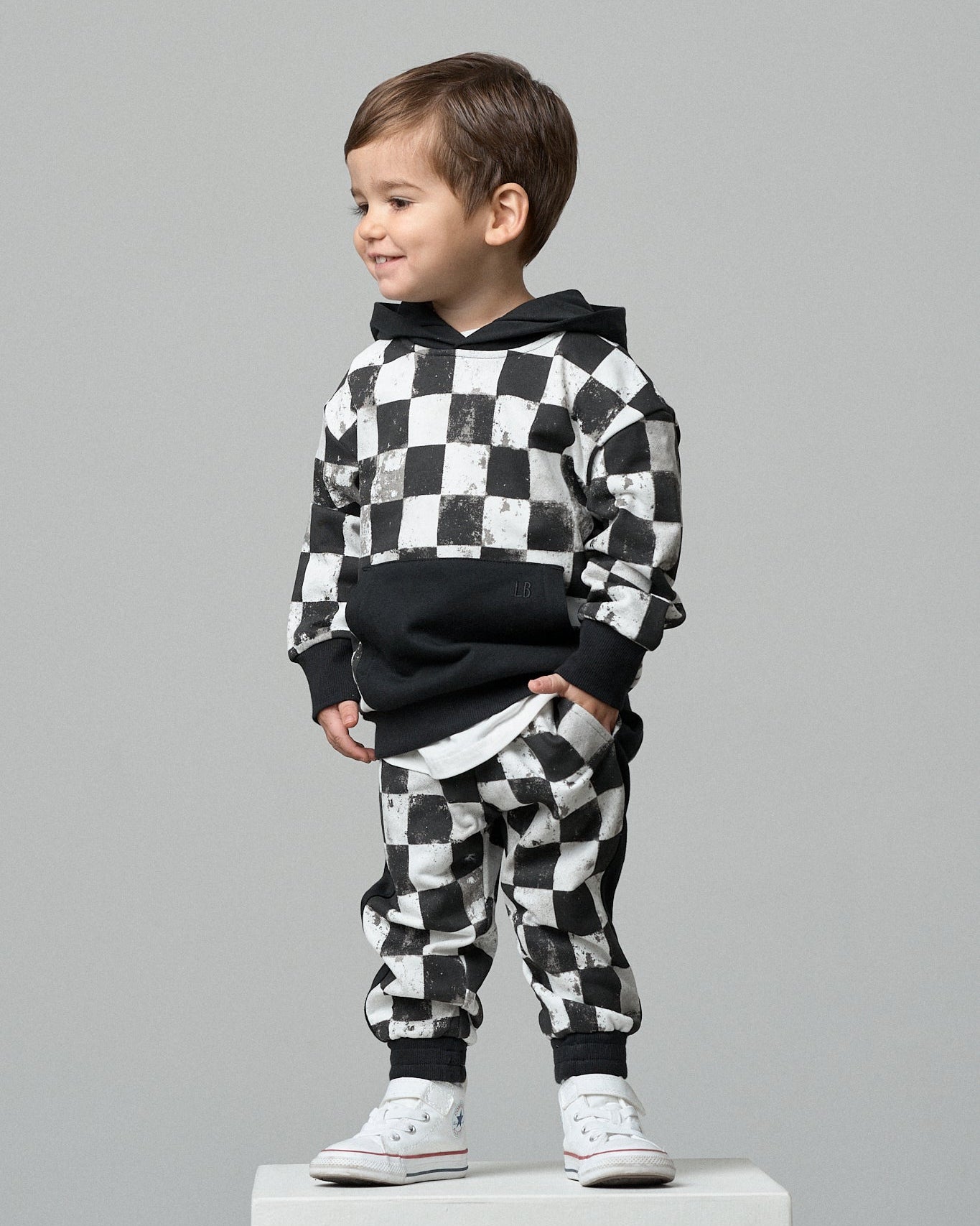 Checkered Hoodie - Black