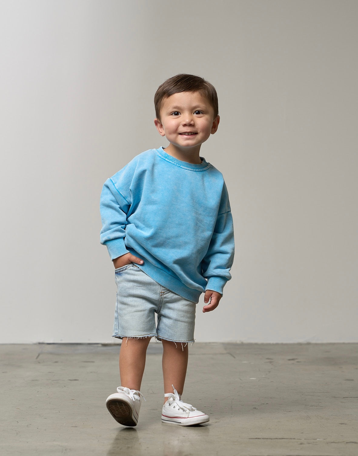 Washed Crewneck - Electric Blue