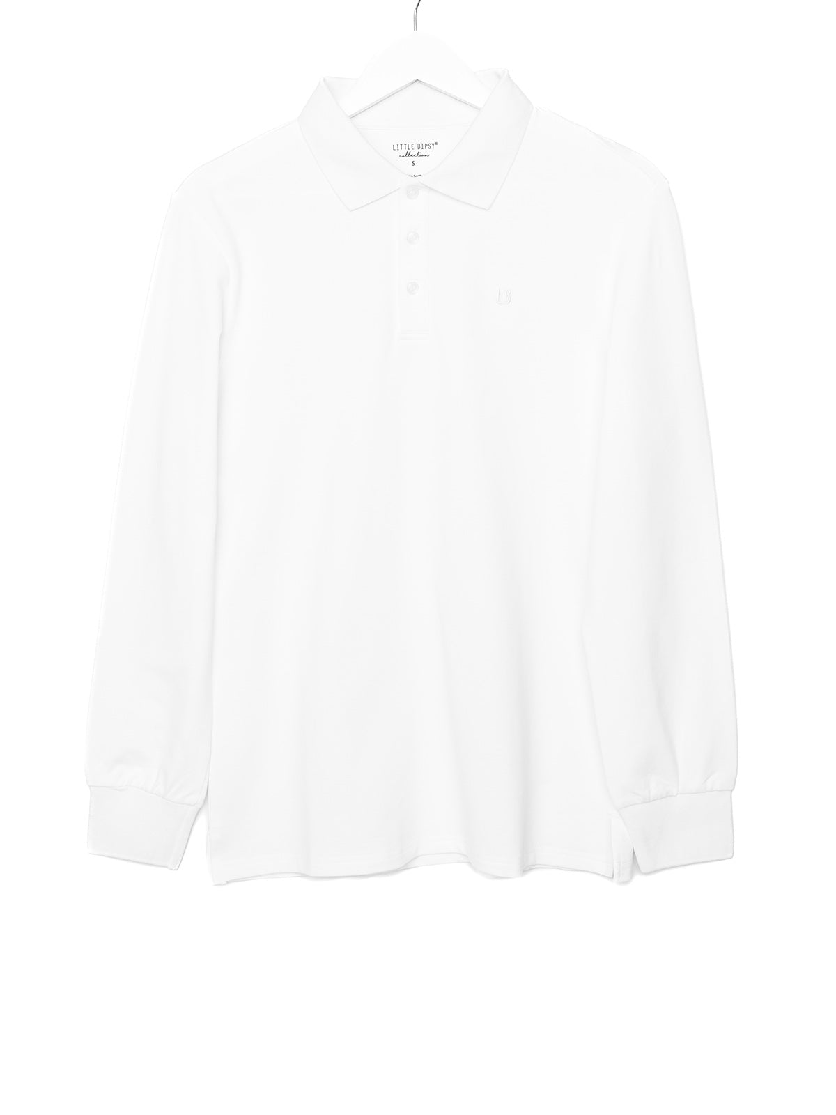 Adult Basic Long Sleeve Polo Shirt - White