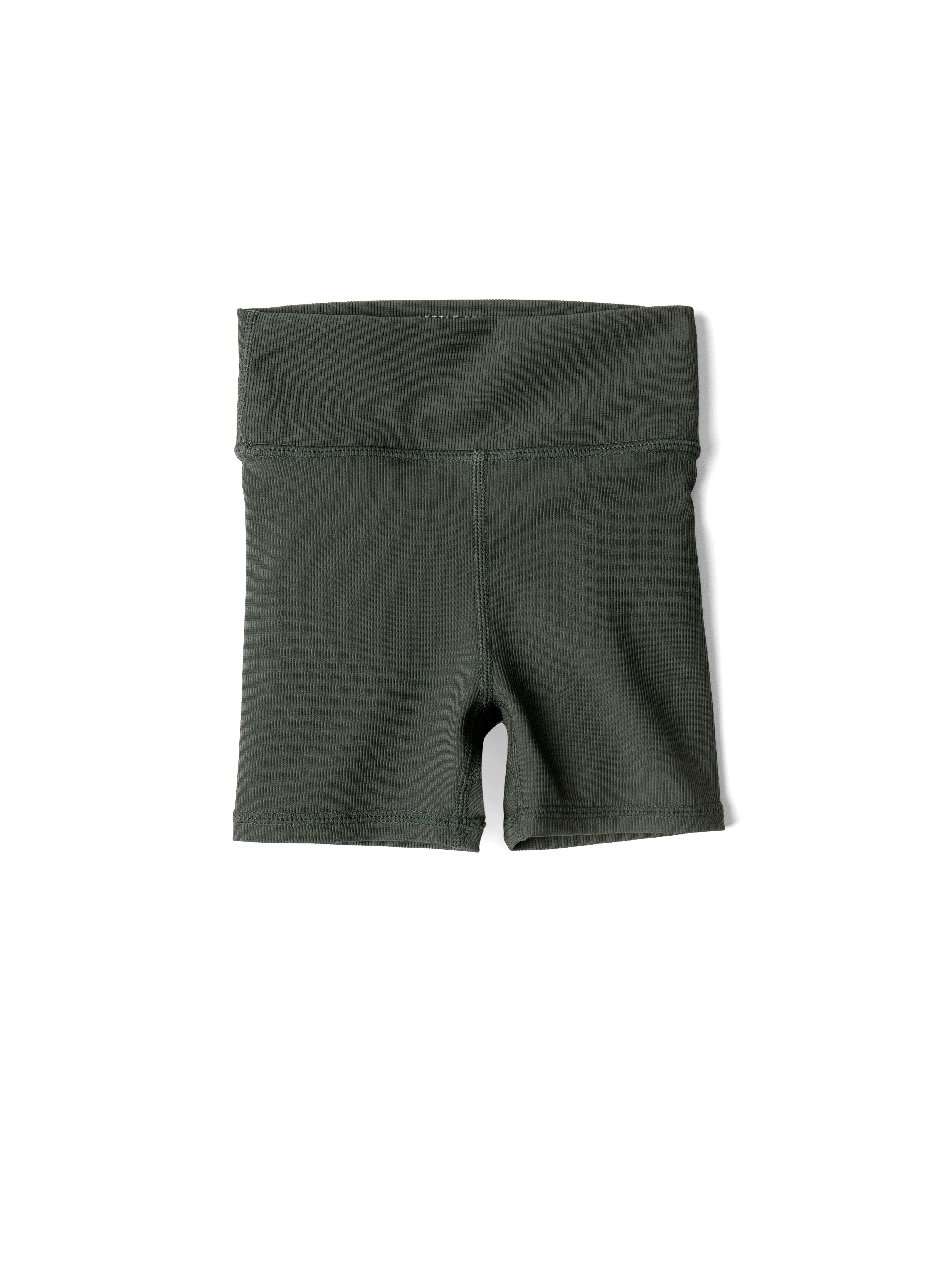 Athletic Ribbed Biker Short - Forest