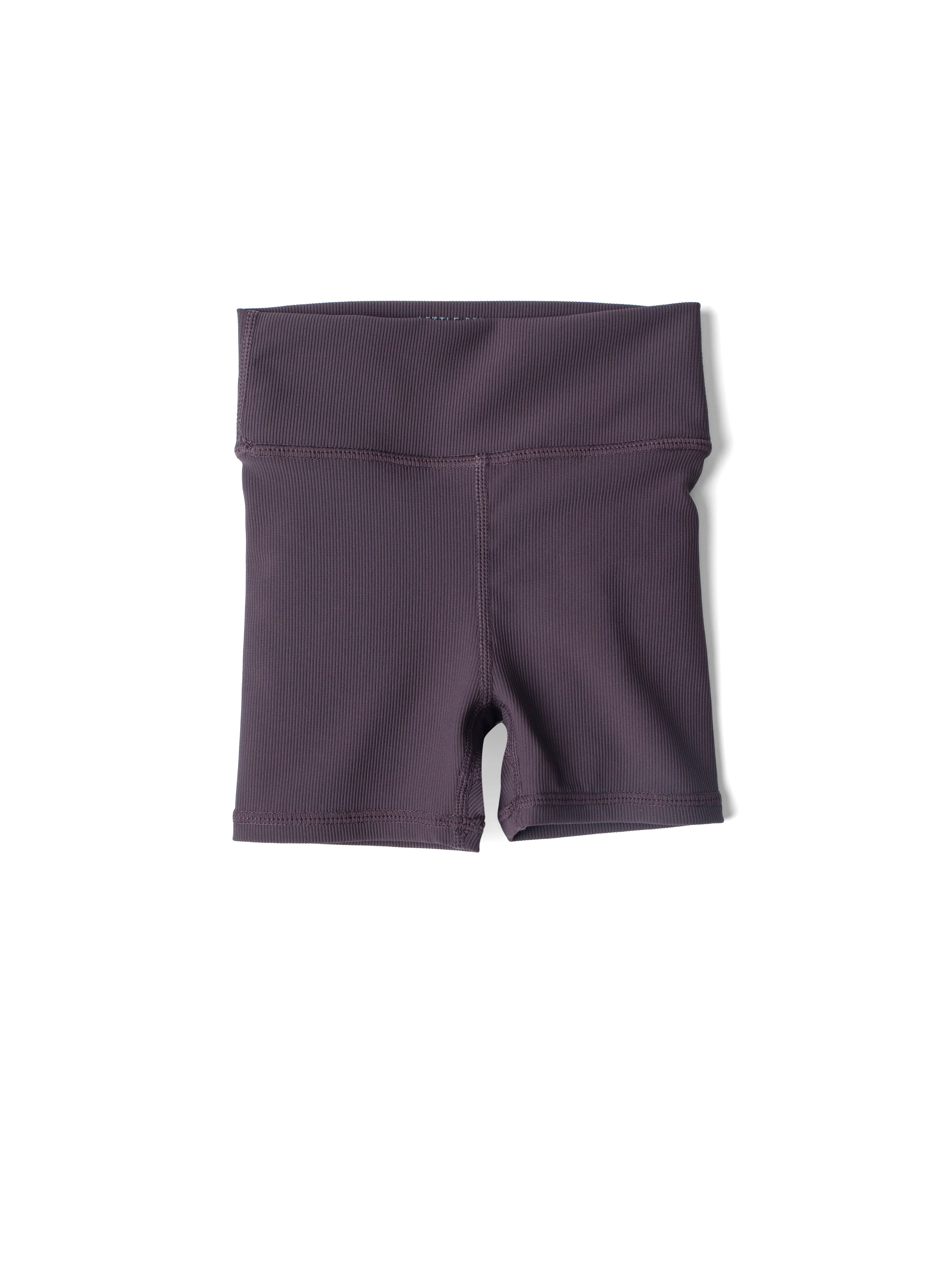 Athletic Ribbed Biker Short - Plum