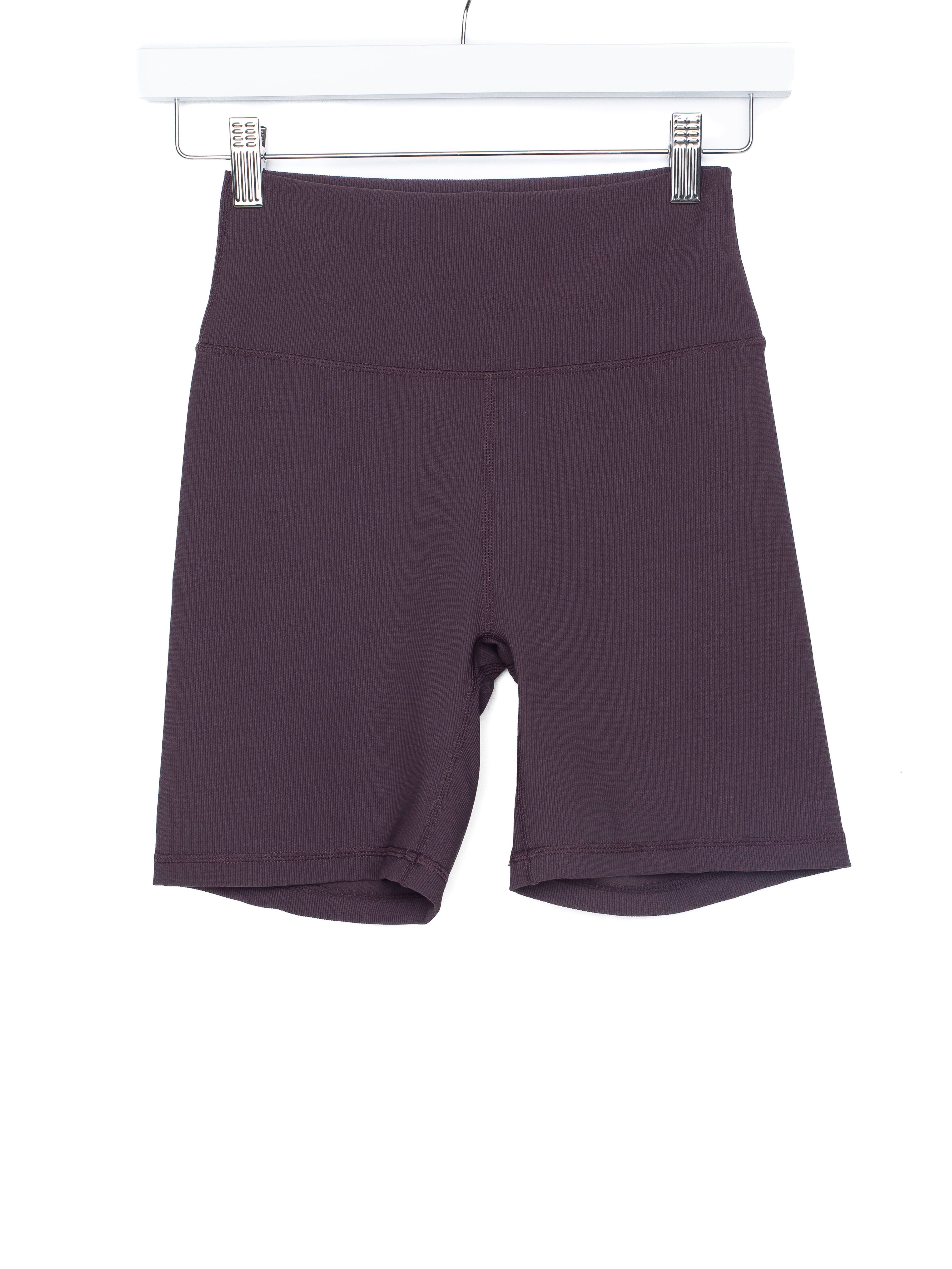 Women's Athletic Ribbed Biker Short - Plum