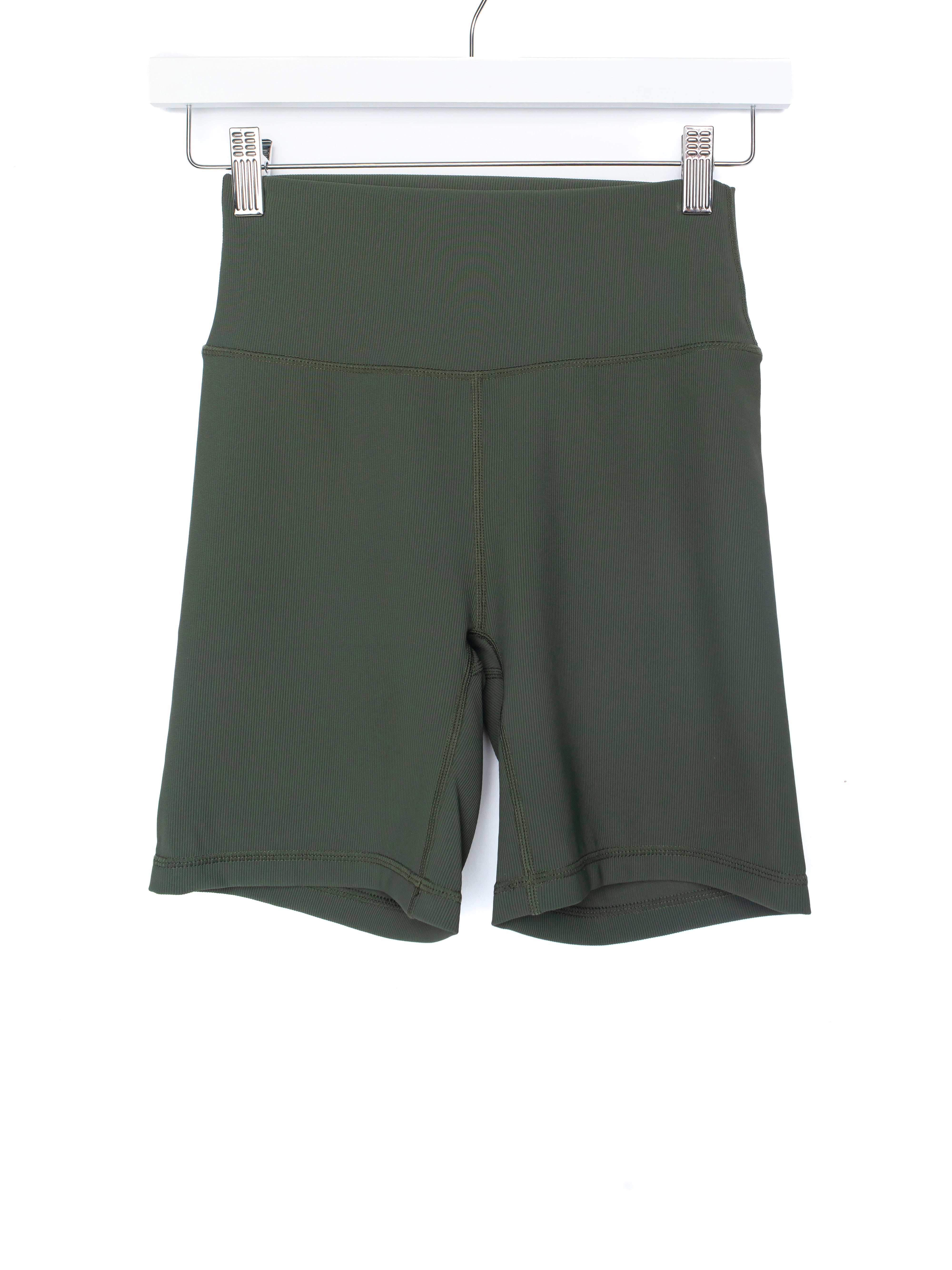 Women's Athletic Ribbed Biker Short - Forest