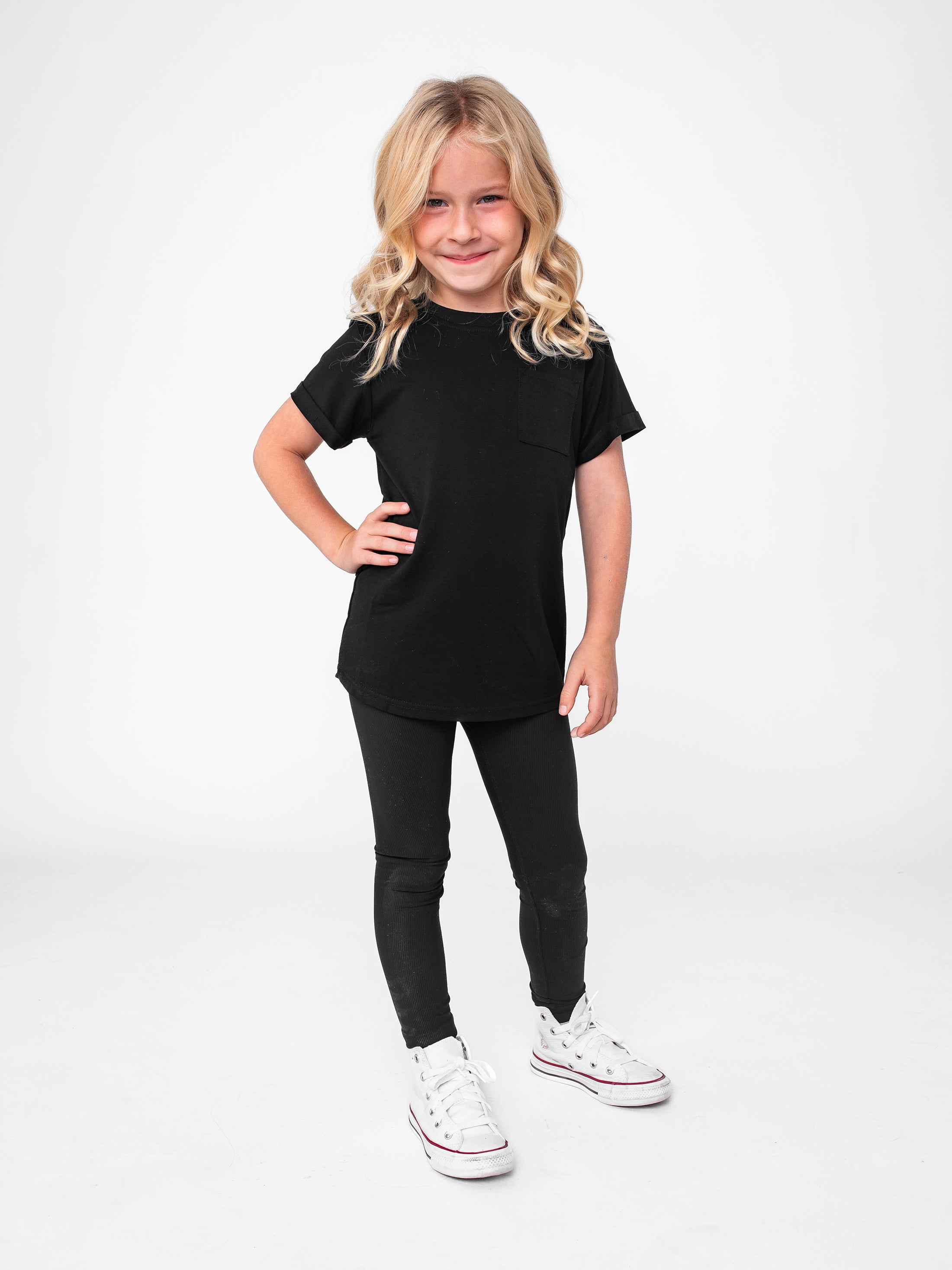 Athletic Ribbed Legging - Black - Little Bipsy Collection