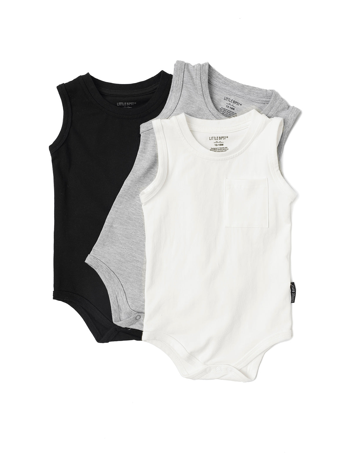 Baby Tank Top Onesie - White - Little Bipsy