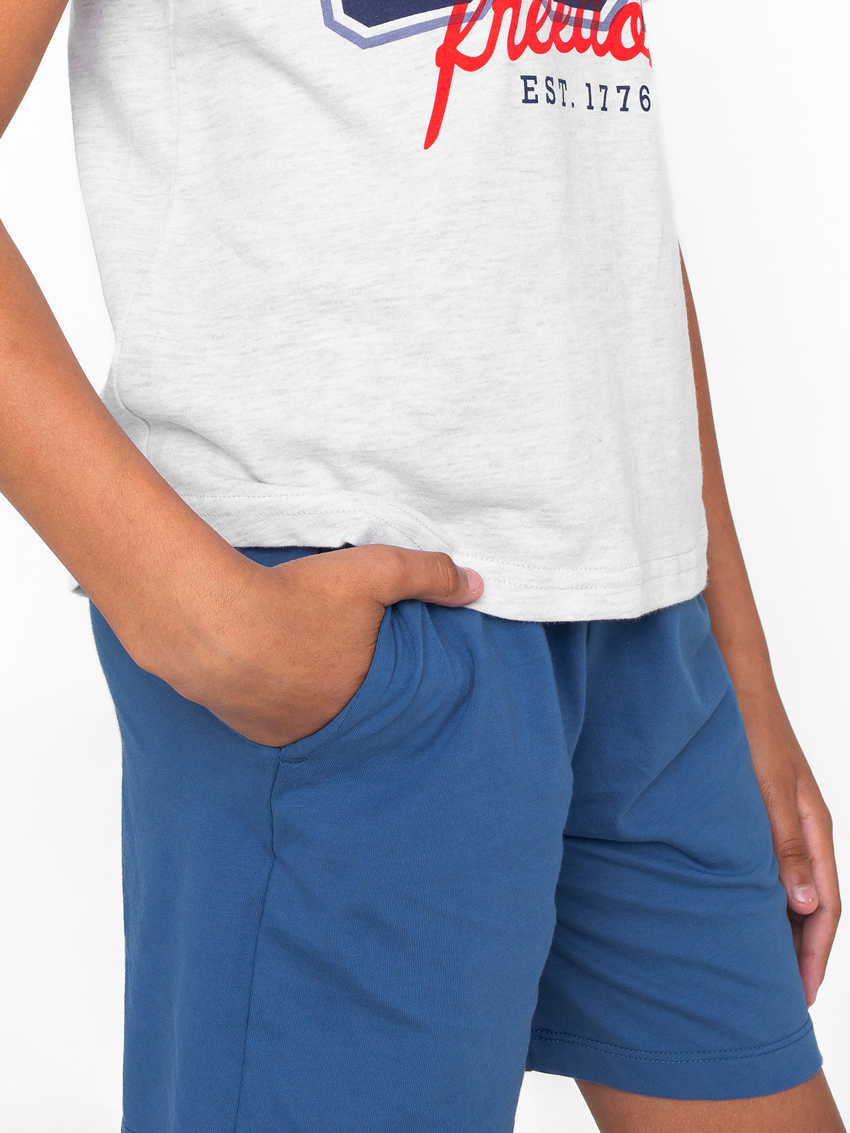 Boys USA Edition Jersey Shorts Blue Little Bipsy Collection