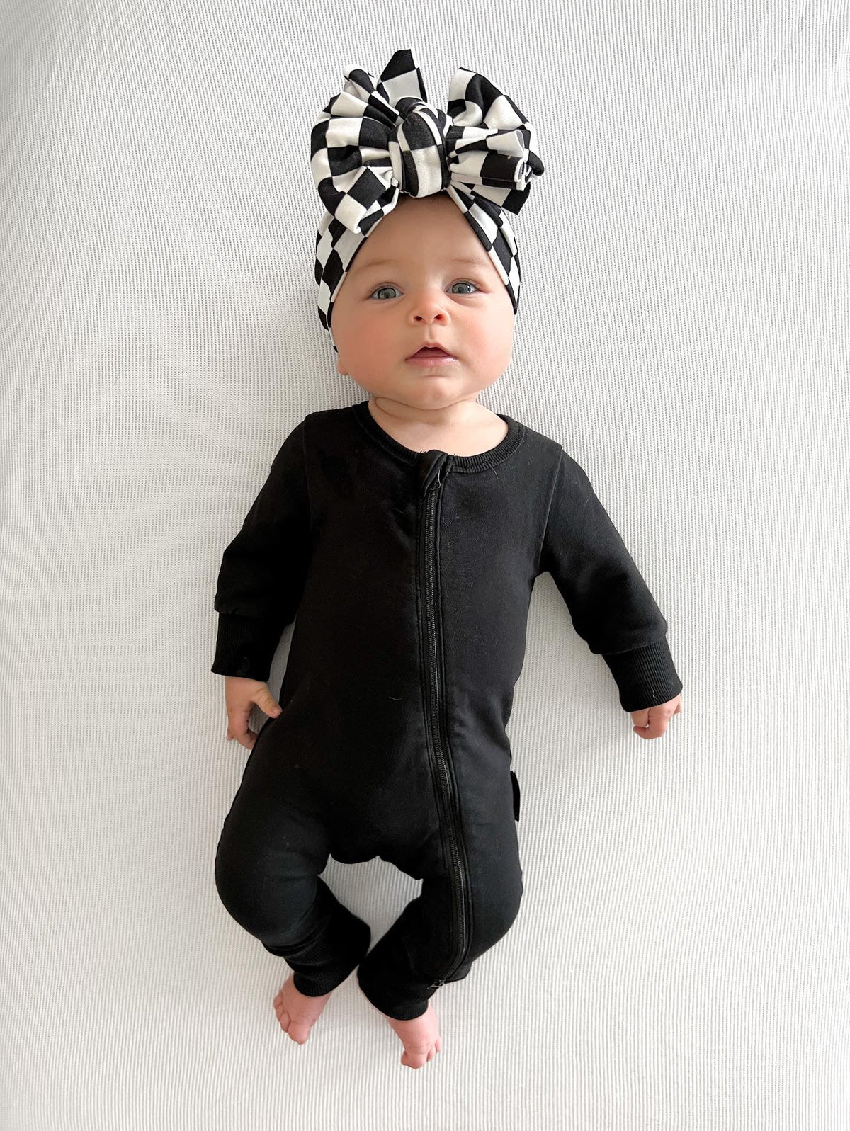 2-Way Zip Romper - Black - Little Bipsy