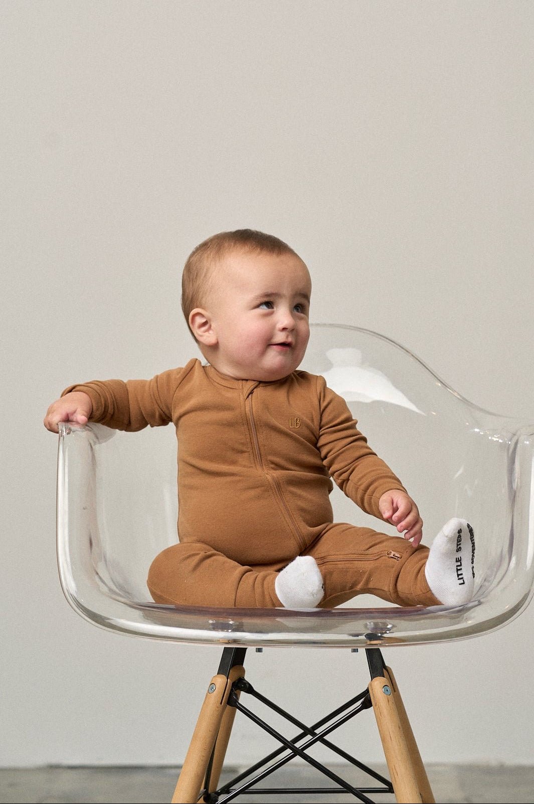 2 - Way Zip Romper - Chestnut - Little Bipsy