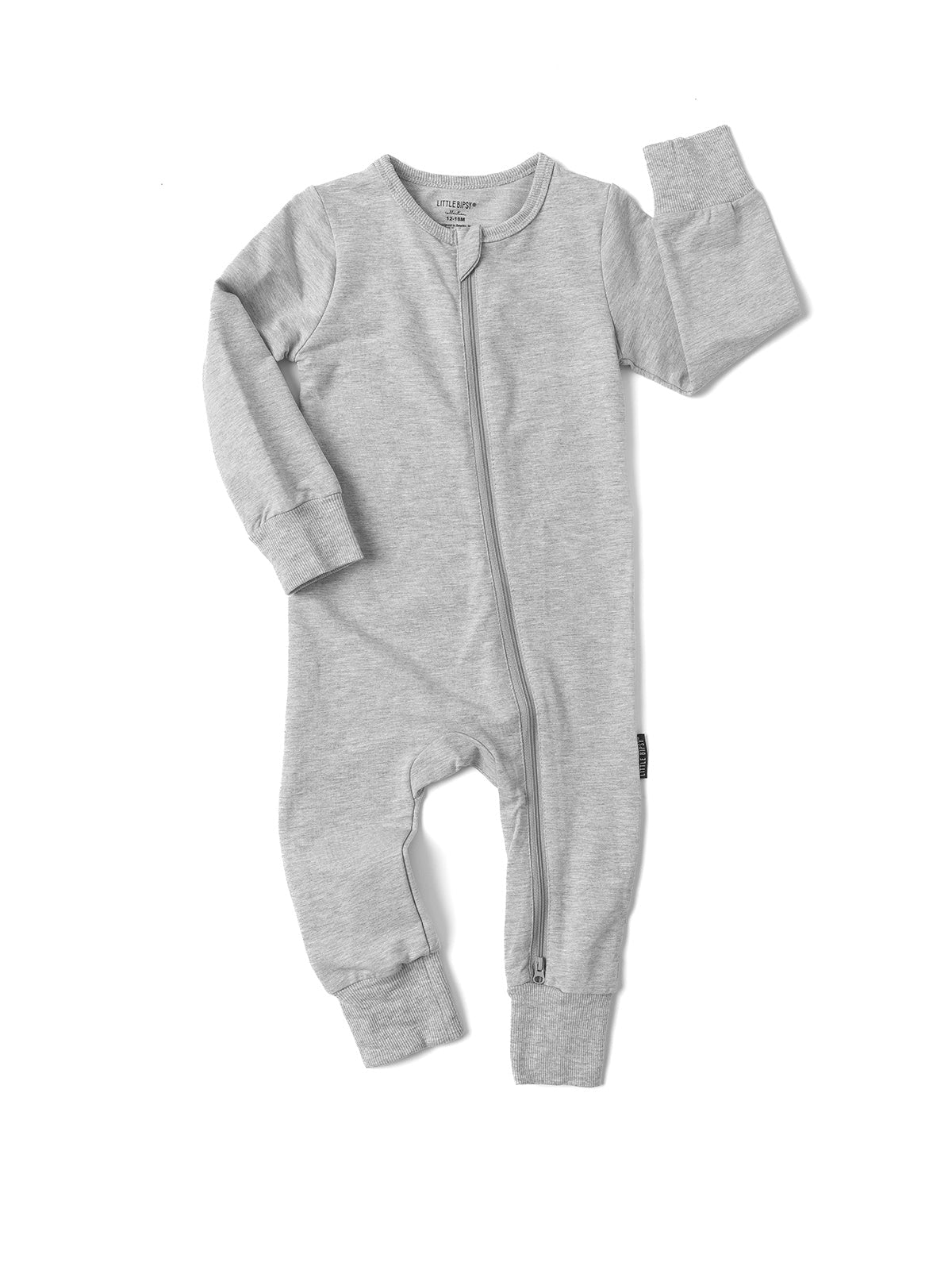 2-Way Zip Romper - Grey - Little Bipsy