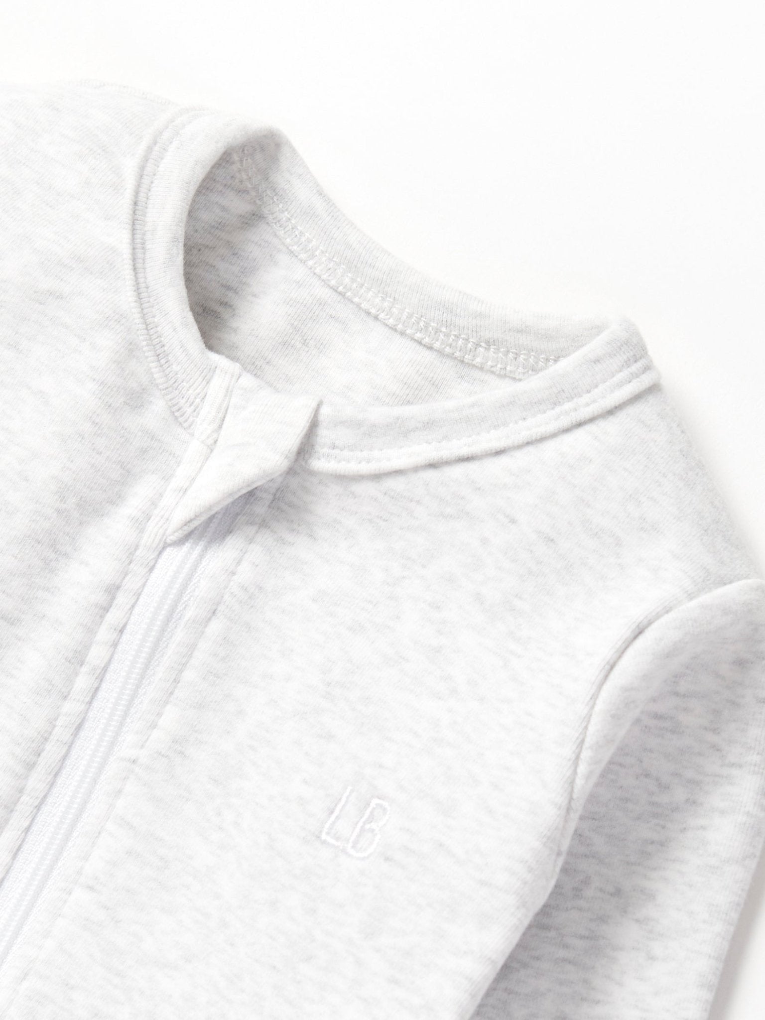 2 - Way Zip Romper - Light Heather Grey - Little Bipsy