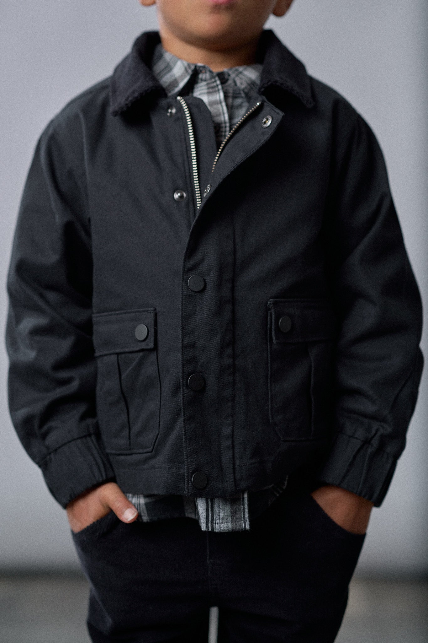 Cotton Twill Jacket - Black