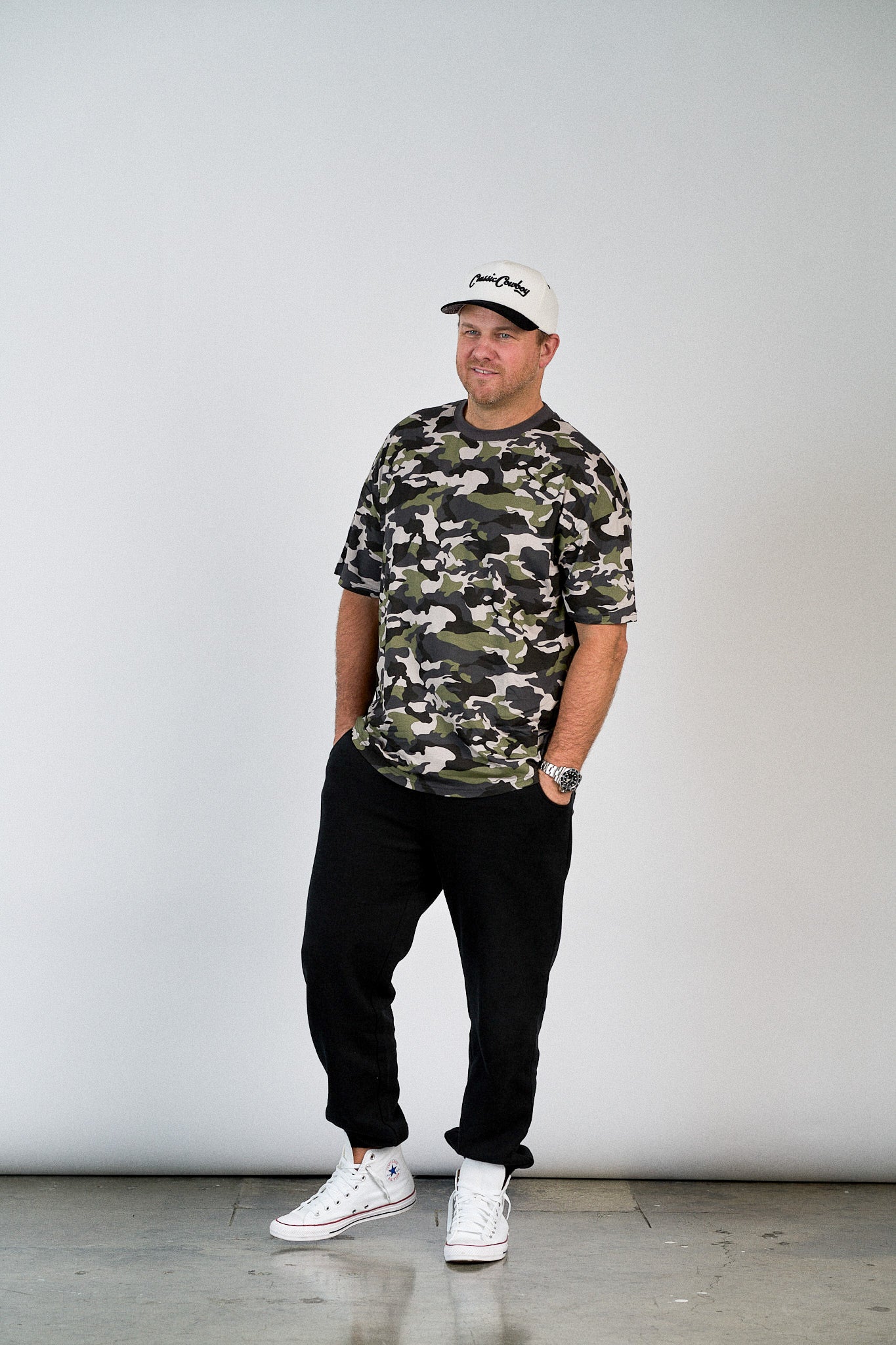 Adult Oversized Bamboo Tee - Army Camo