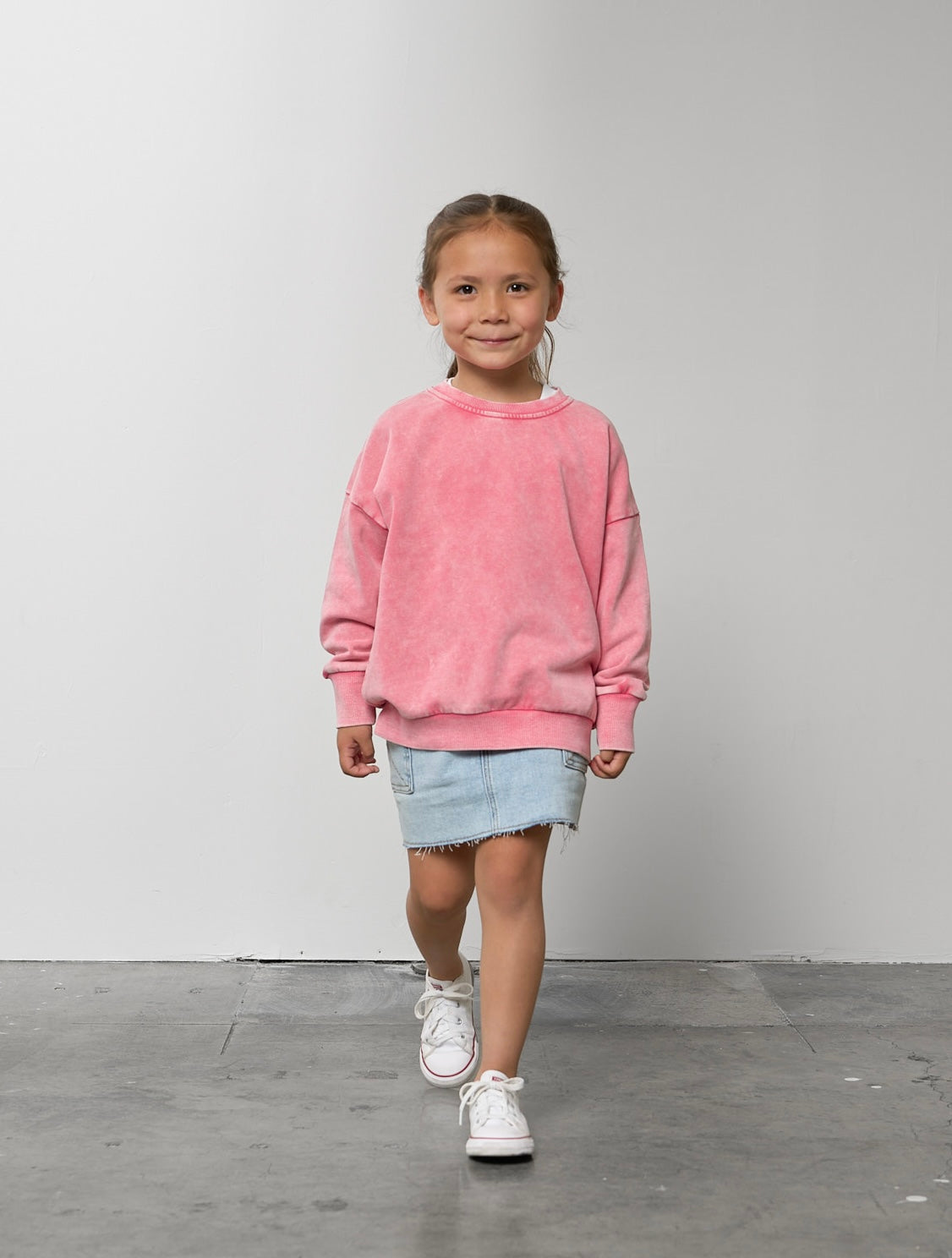 Washed Crewneck - Electric Pink
