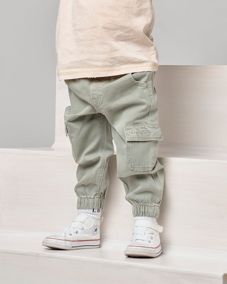 Cotton Twill Cargo Jogger - Agave