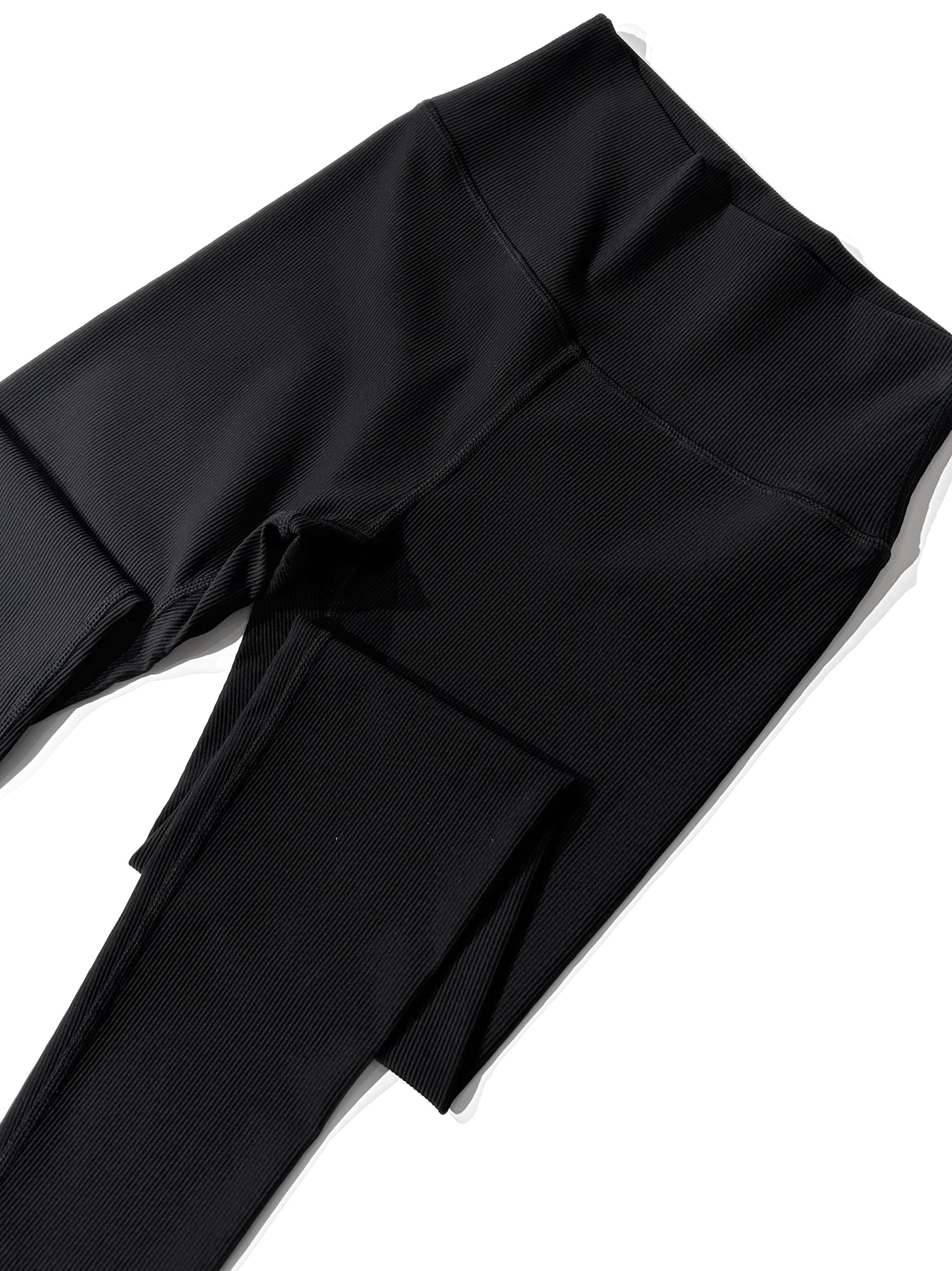 Women's Athletic Ribbed Legging - Black - Little Bipsy Collection