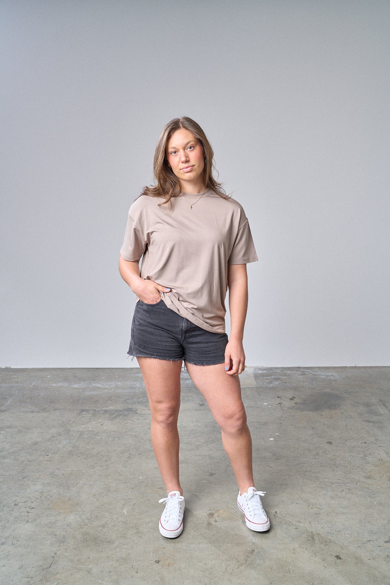 Adult Oversized Bamboo Tee - Mushroom