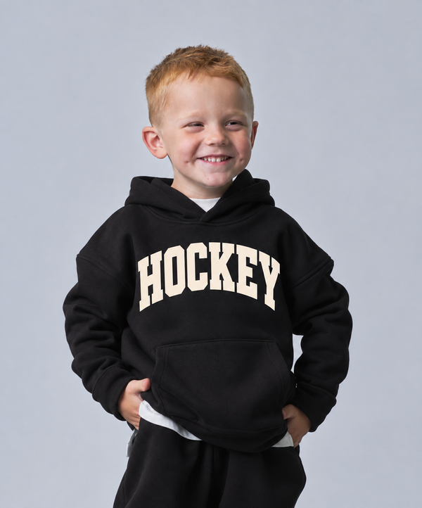 Black Elevated Hoodie - Hockey