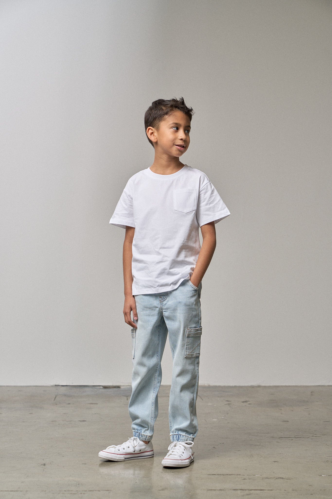 Cargo Denim Jogger - Light Wash
