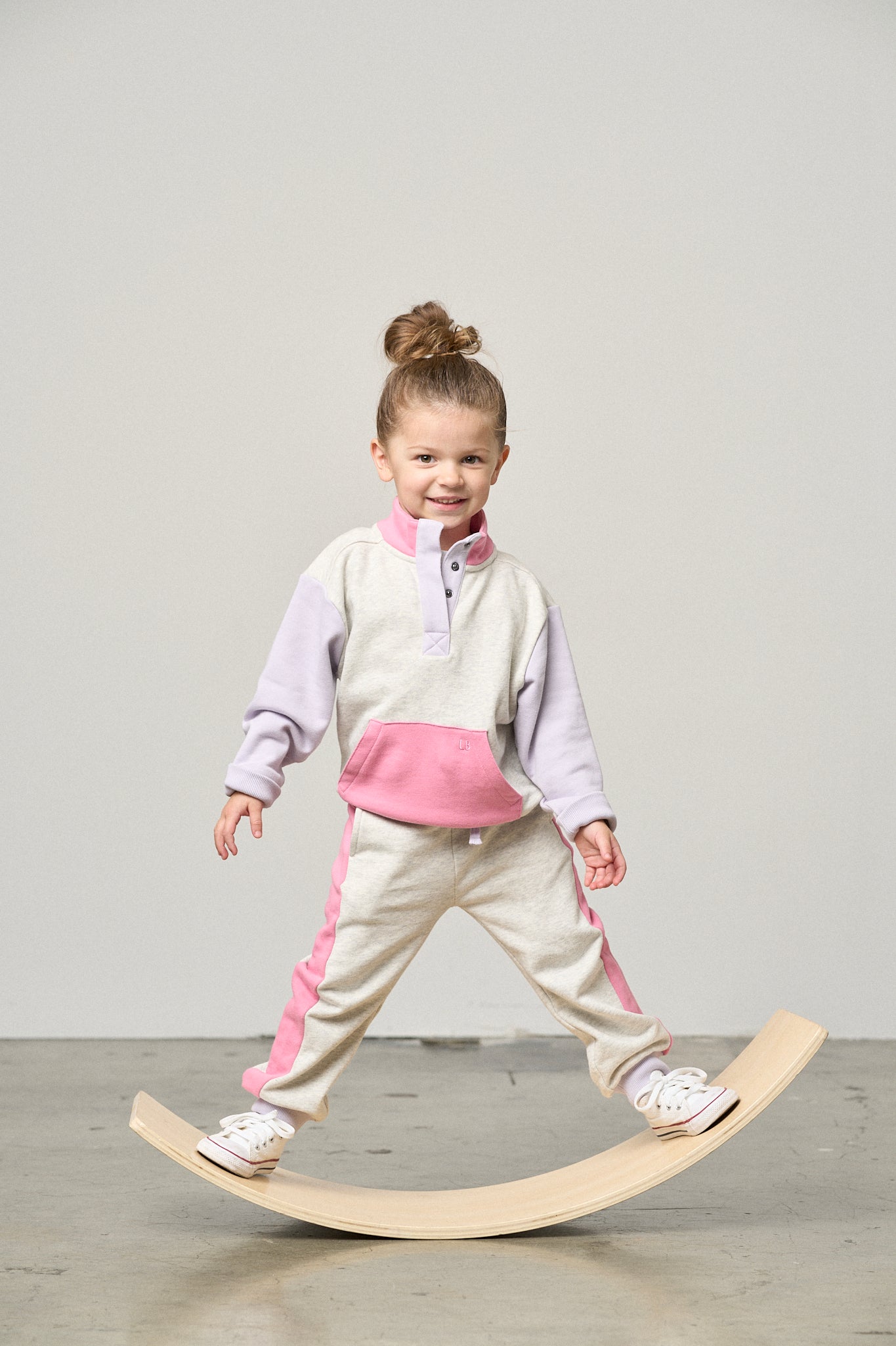 Colorblock Mockneck Pullover - Rose