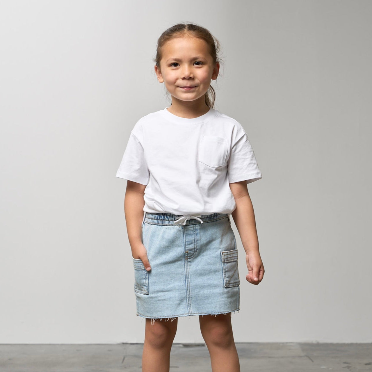 Cargo Denim Skirt - Light Wash