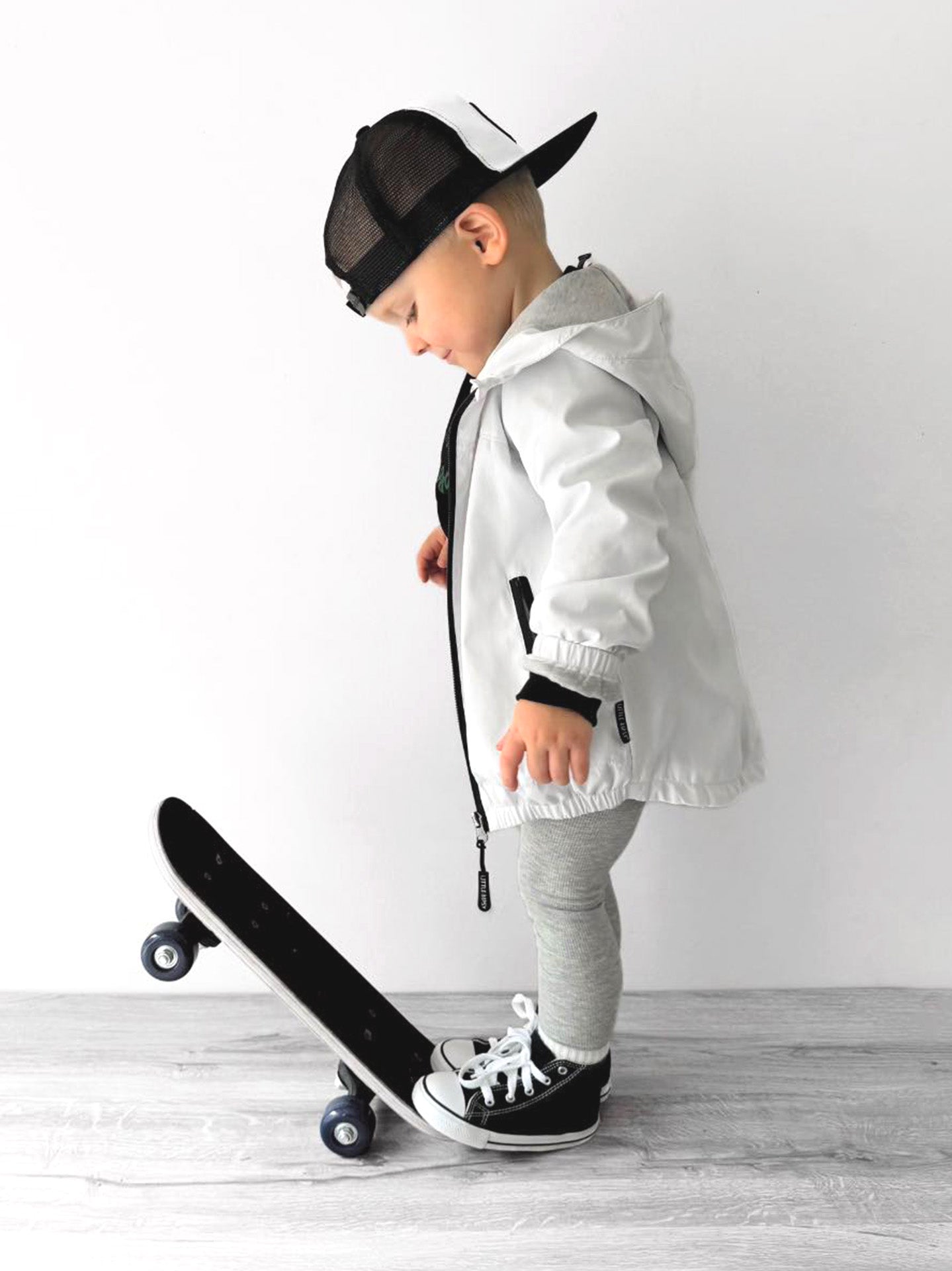Kids White Windbreaker Jacket - Little Bipsy