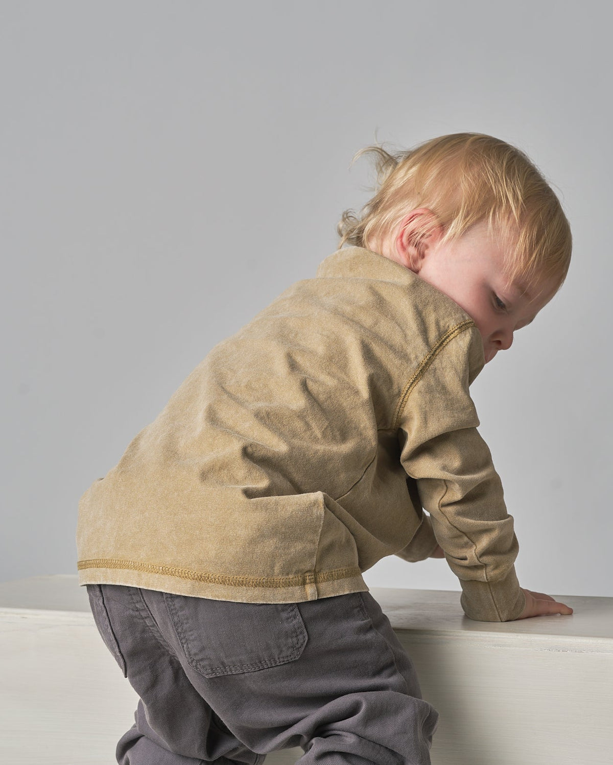 Long Sleeve Mineral Wash Tee - Khaki