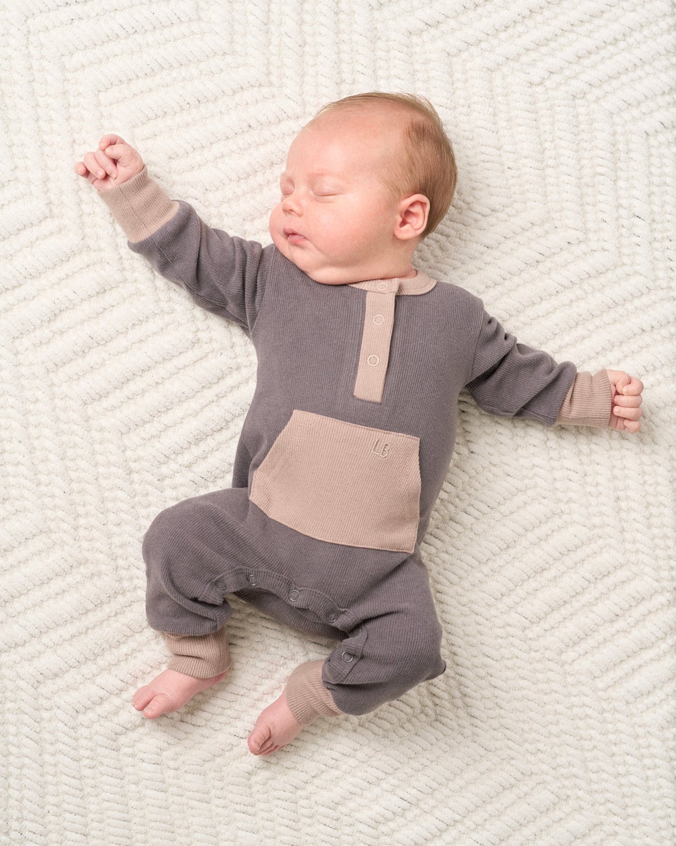 Colorblock Ribbed Romper - Graphite