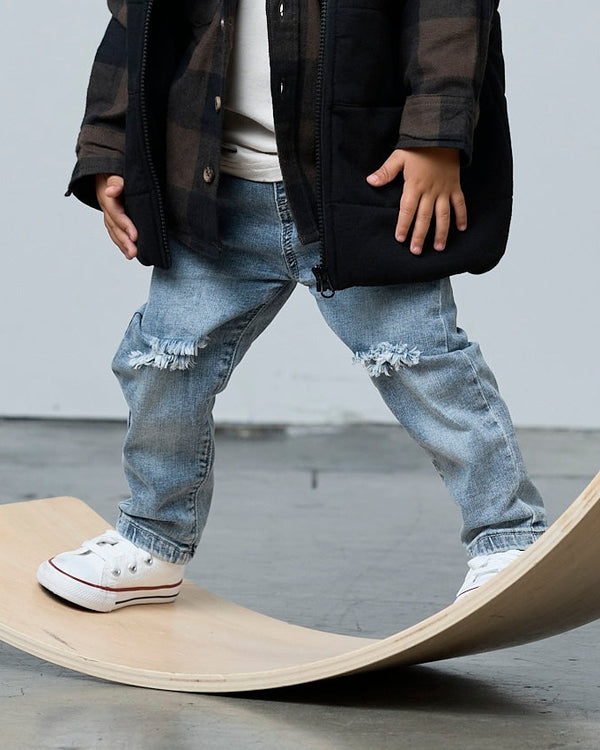 Relaxed Fit Distressed Denim