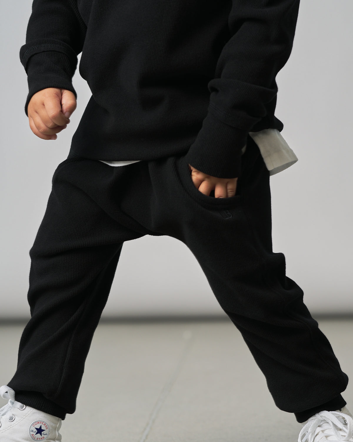 Ribbed Jogger - Black