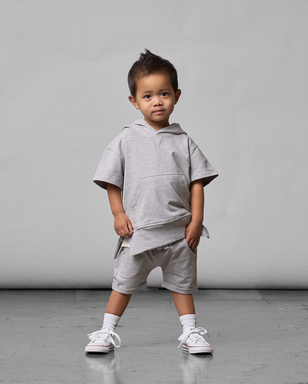 Kids Harem Shorts - Light Grey - Little Bipsy