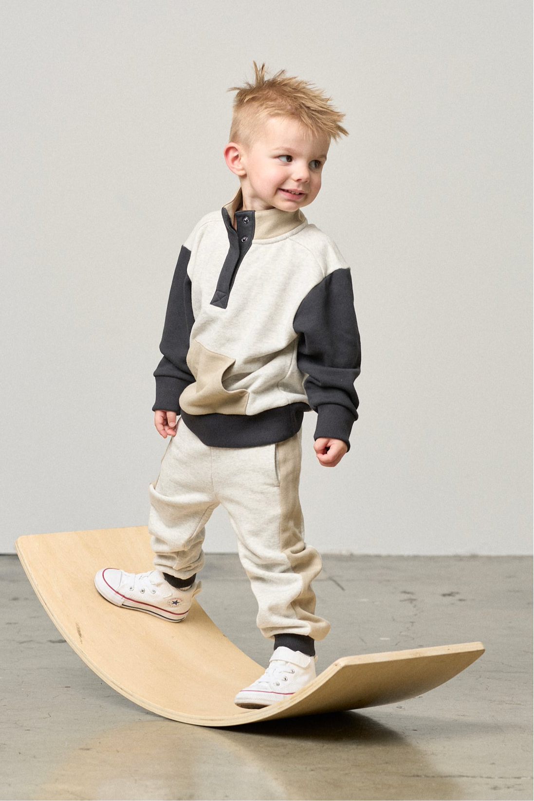 Side Stripe Jogger - Stone Grey