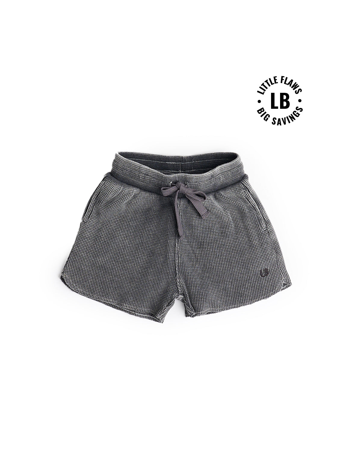 Acid Wash Waffle Short - Black