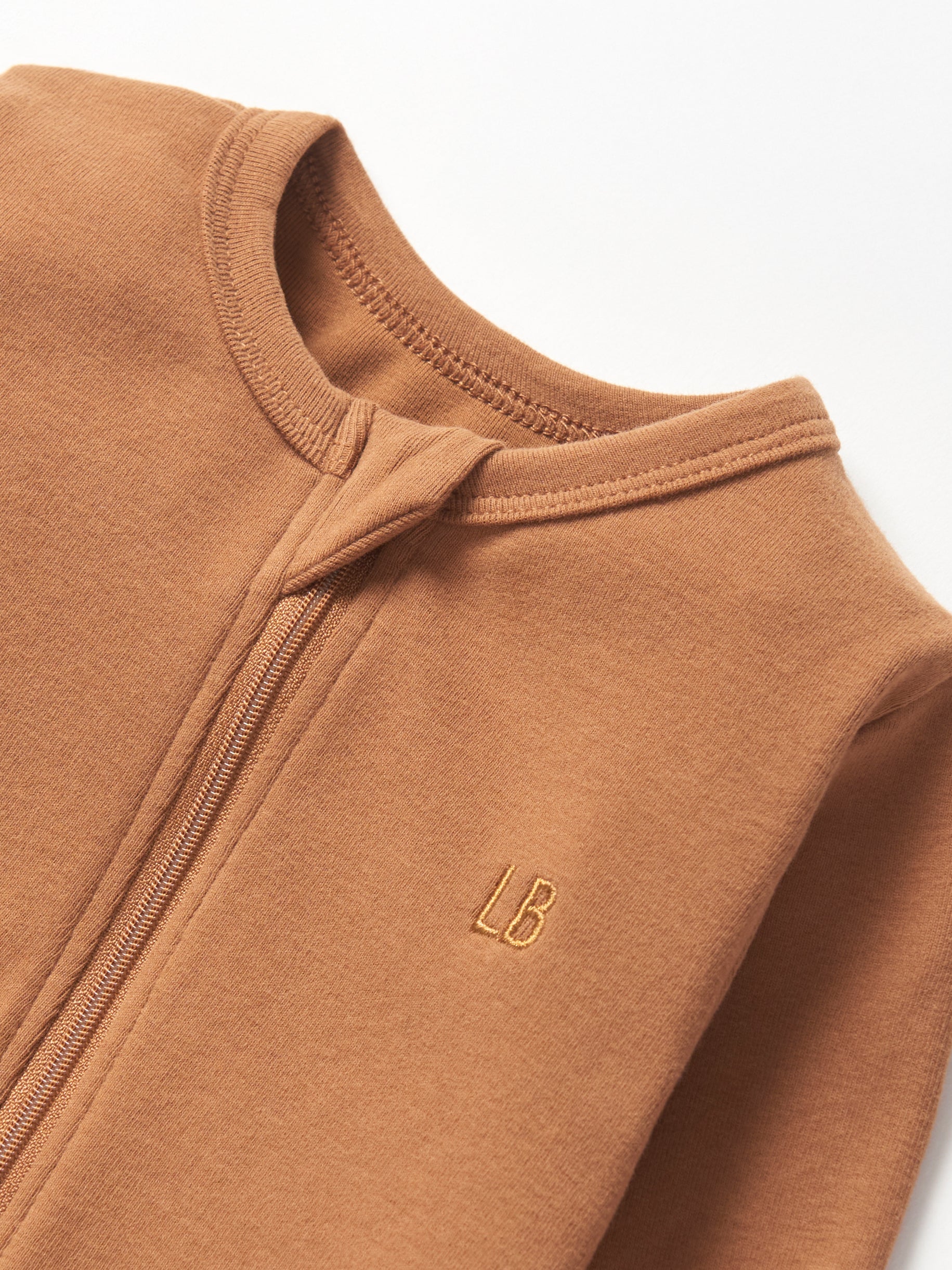 2-Way Zip Romper- Chestnut