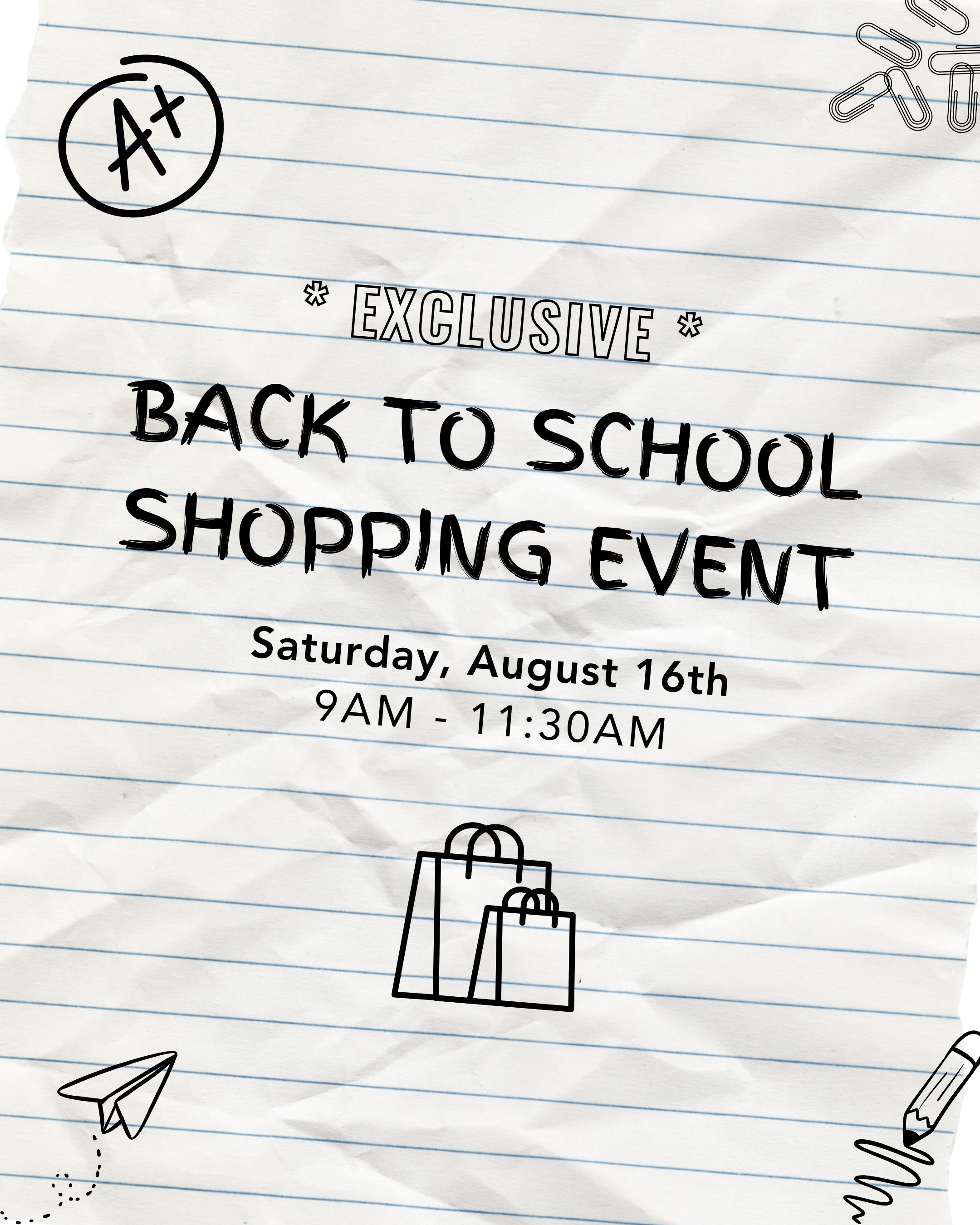 WA | Exclusive Back to School Shop Event | 8.16
