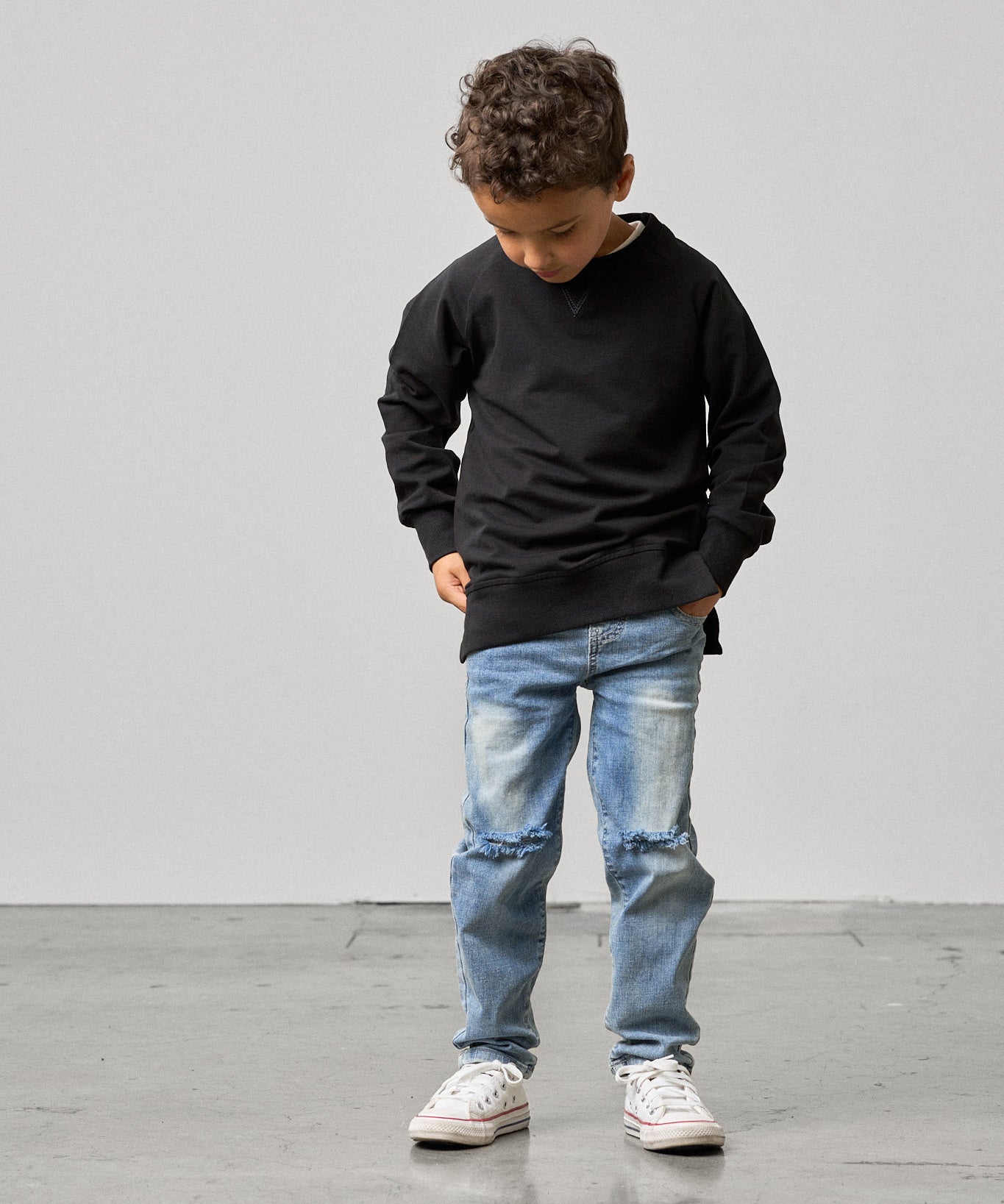 Relaxed Fit Distressed Denim