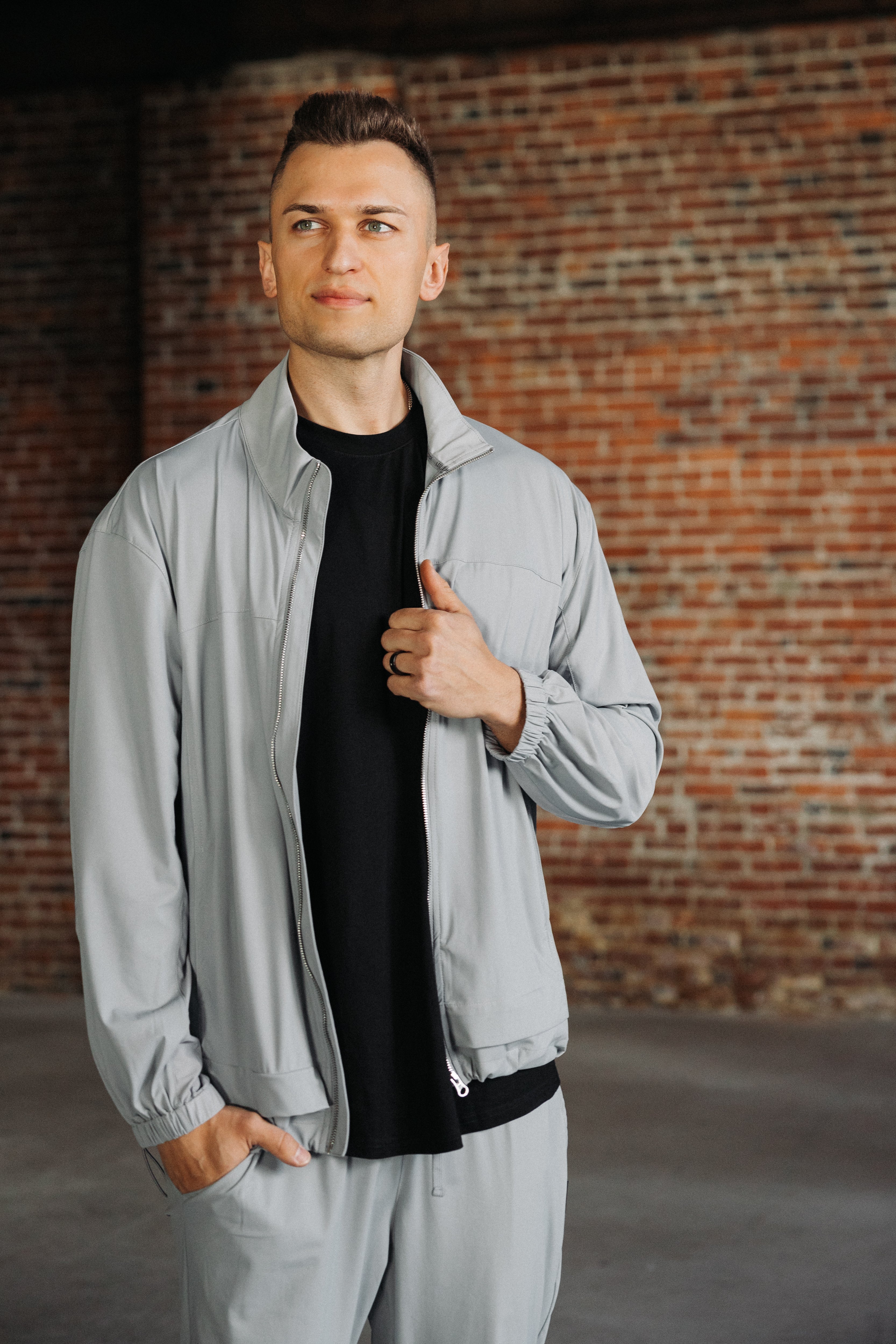 Adult Athletic Bomber Jacket - Storm