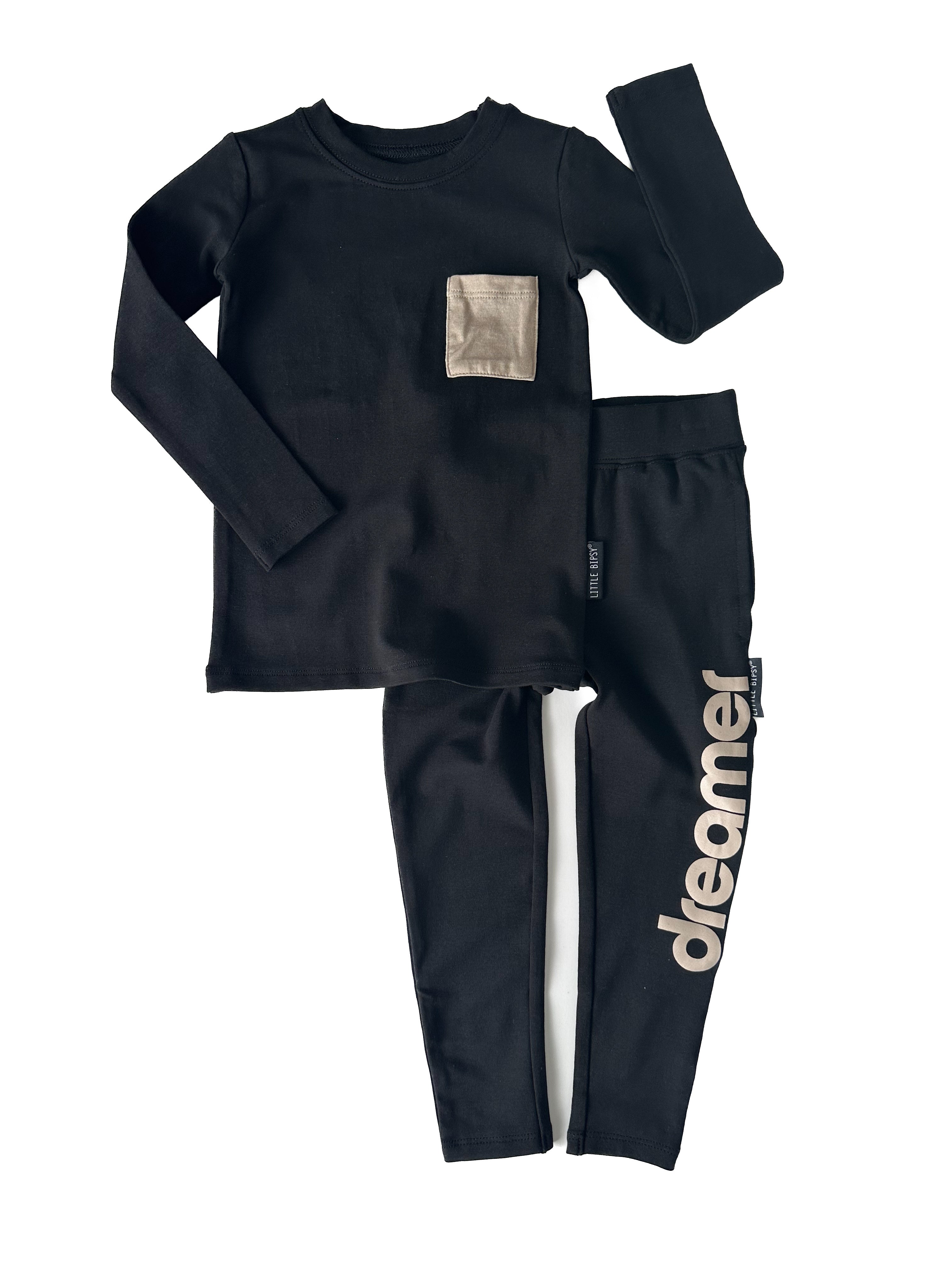 LB x Baby Breez Long Sleeve Dreamer 2 Piece Pajamas - Black