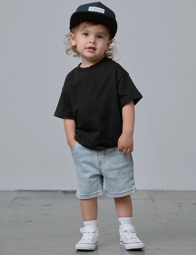 Straight Denim Short - Light Wash