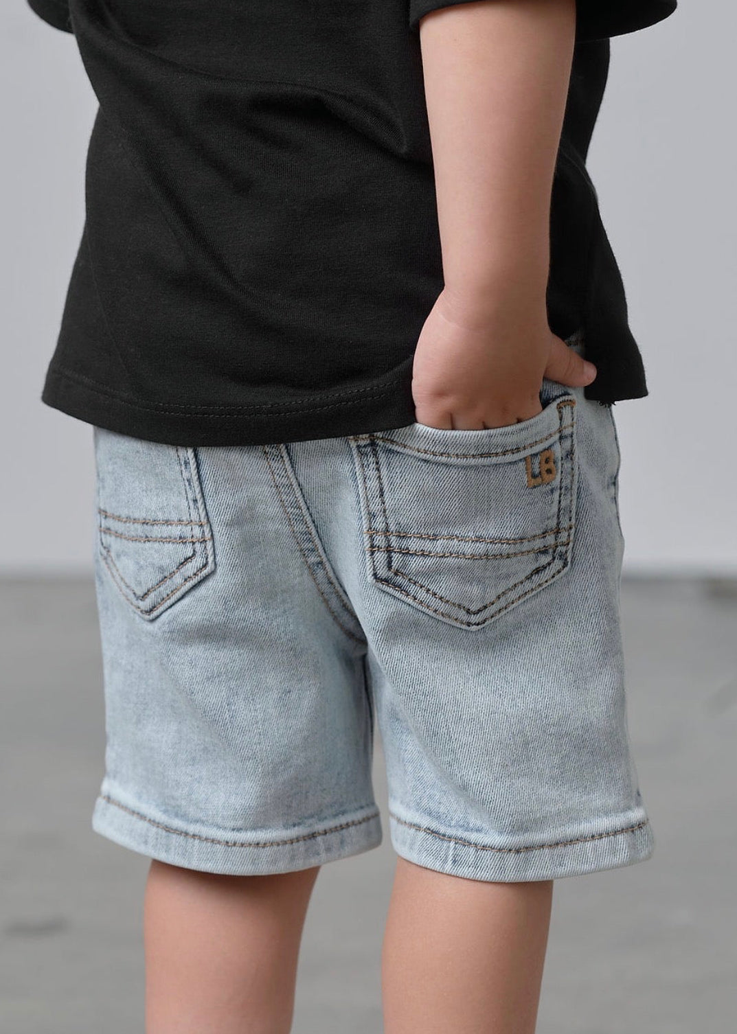Straight Denim Short - Light Wash