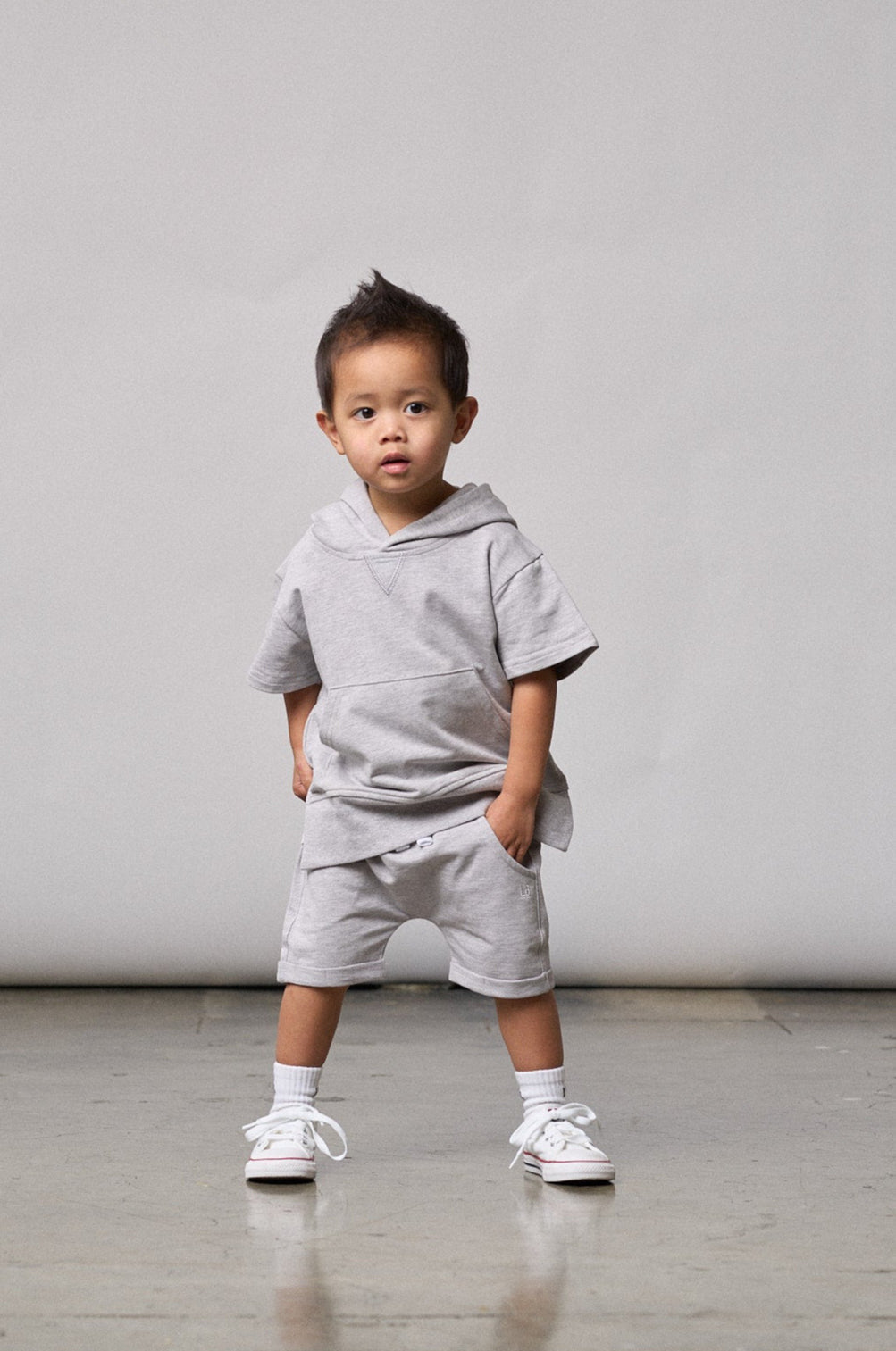 Kids Harem Shorts - Light Grey - Little Bipsy