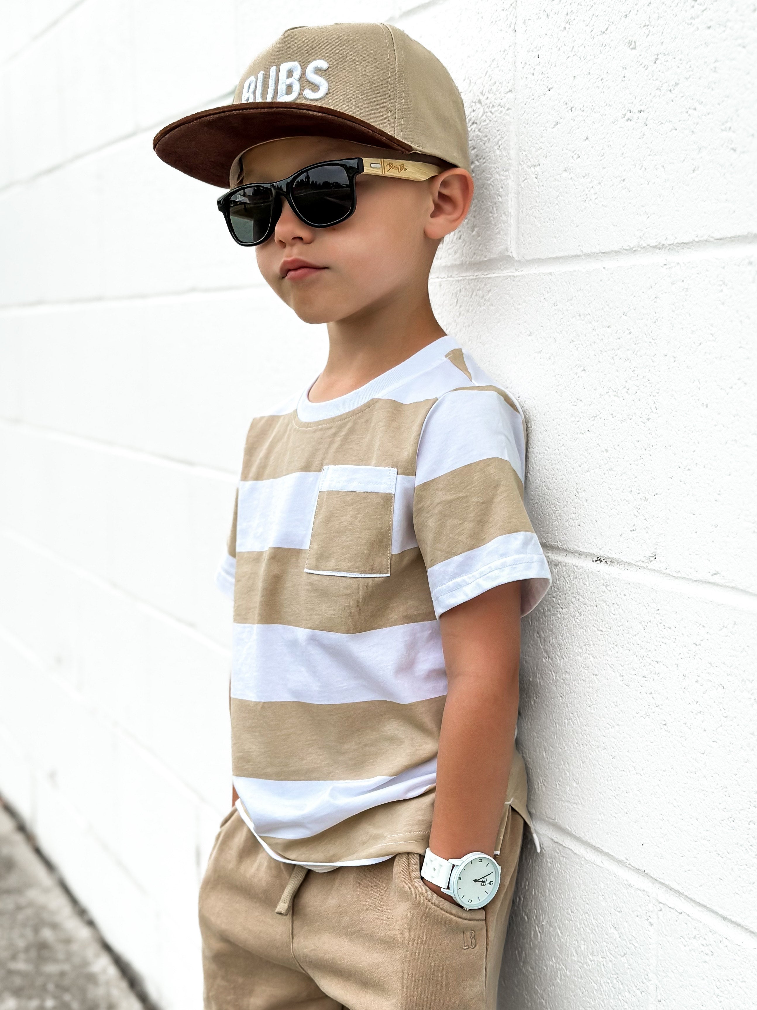 Striped Tee - Beige