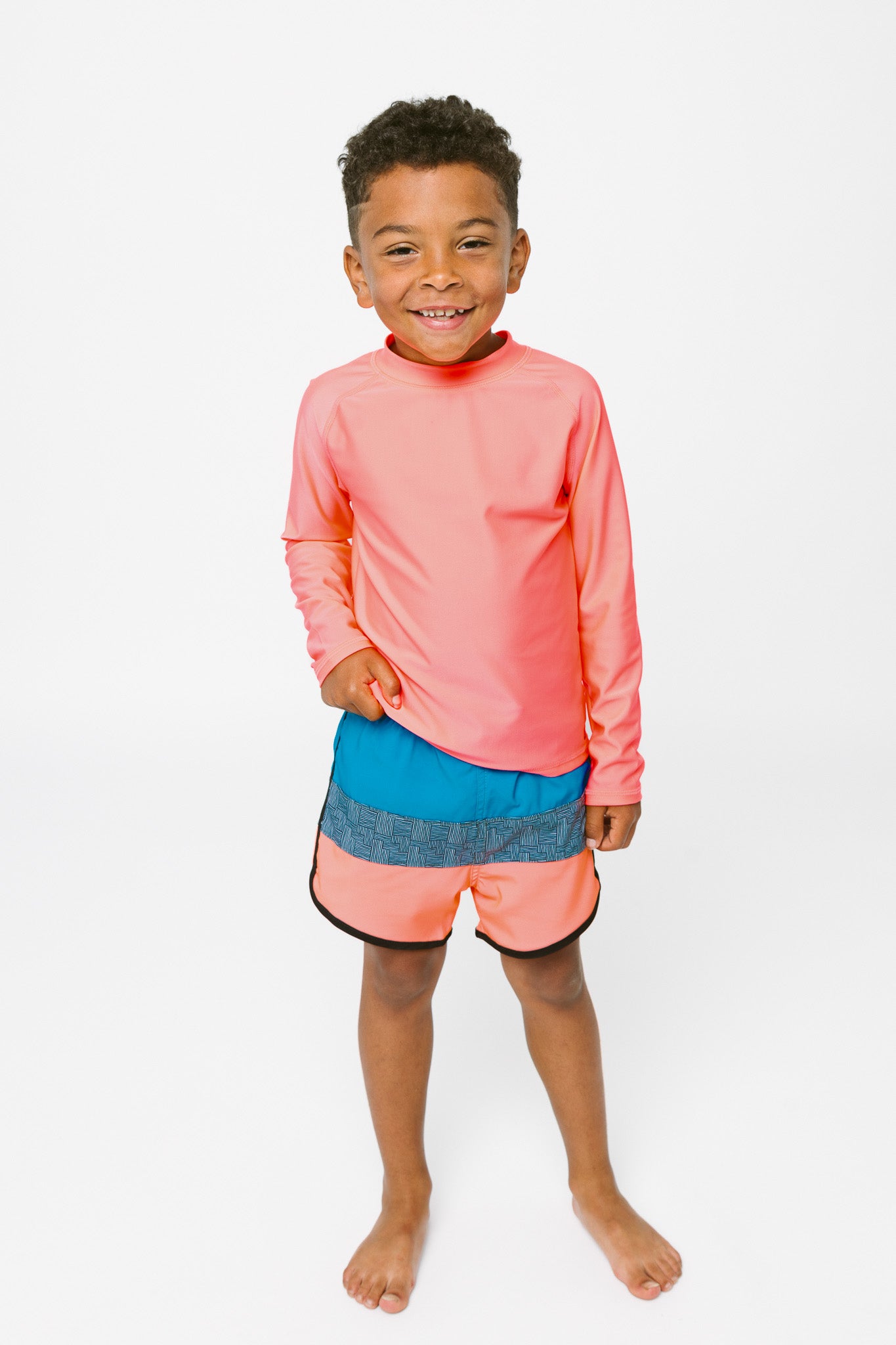 Block Swim Short - Neon Pink