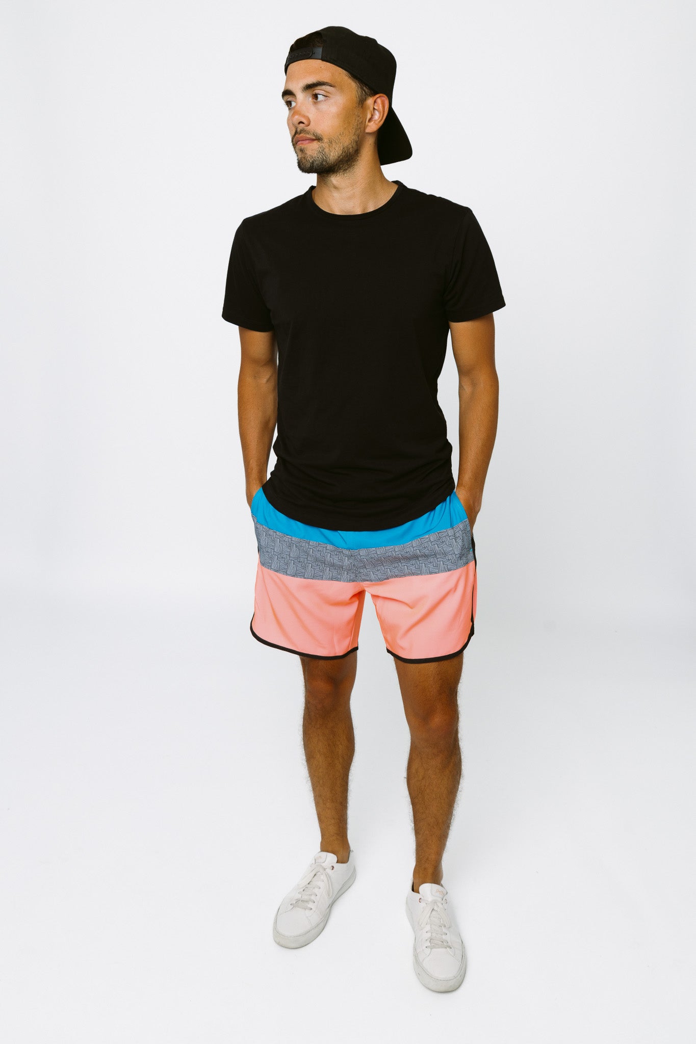 Men's Block Swim Short - Neon Pink