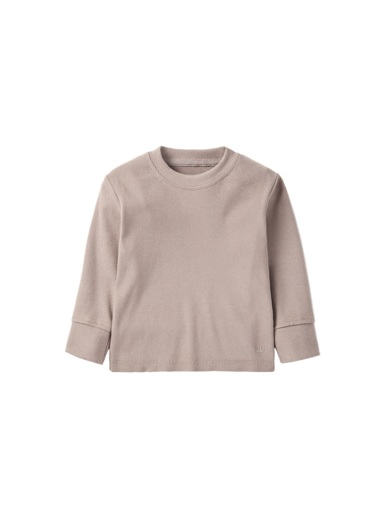 Long Sleeve Ribbed Tee - Mushroom
